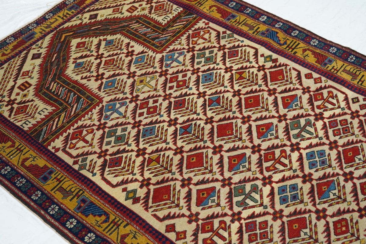 Antique Caucasian Shirvan Daghestan Rug 3'11'' x 5'4''
