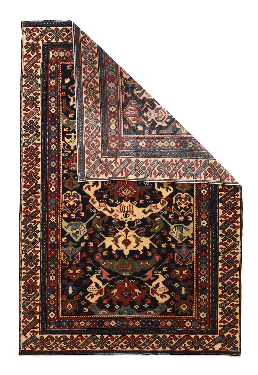 Vintage Caucasian Shirvan Rug 4'0'' x 6'3''