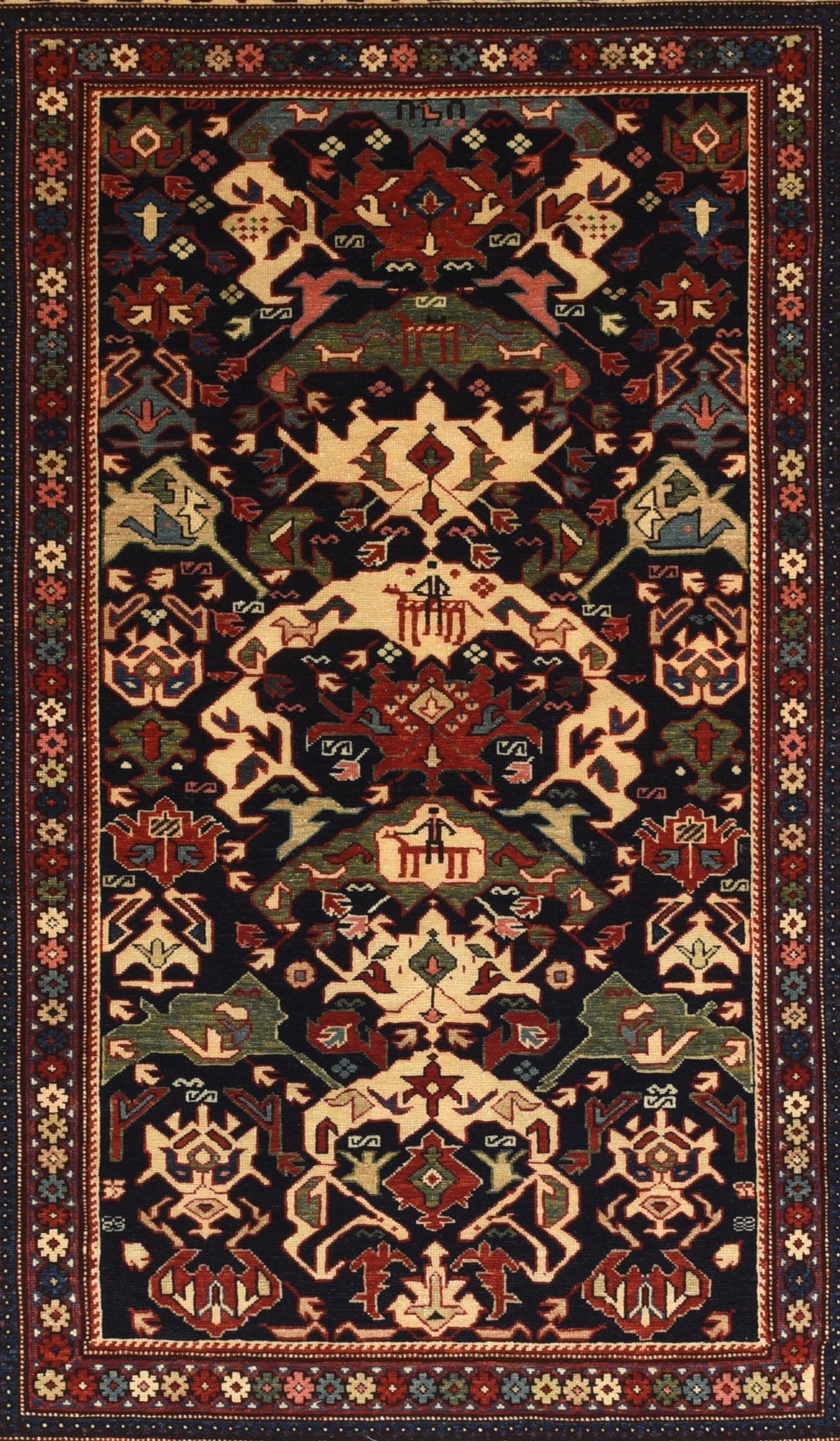 Vintage Caucasian Shirvan Rug 4'0'' x 6'3''