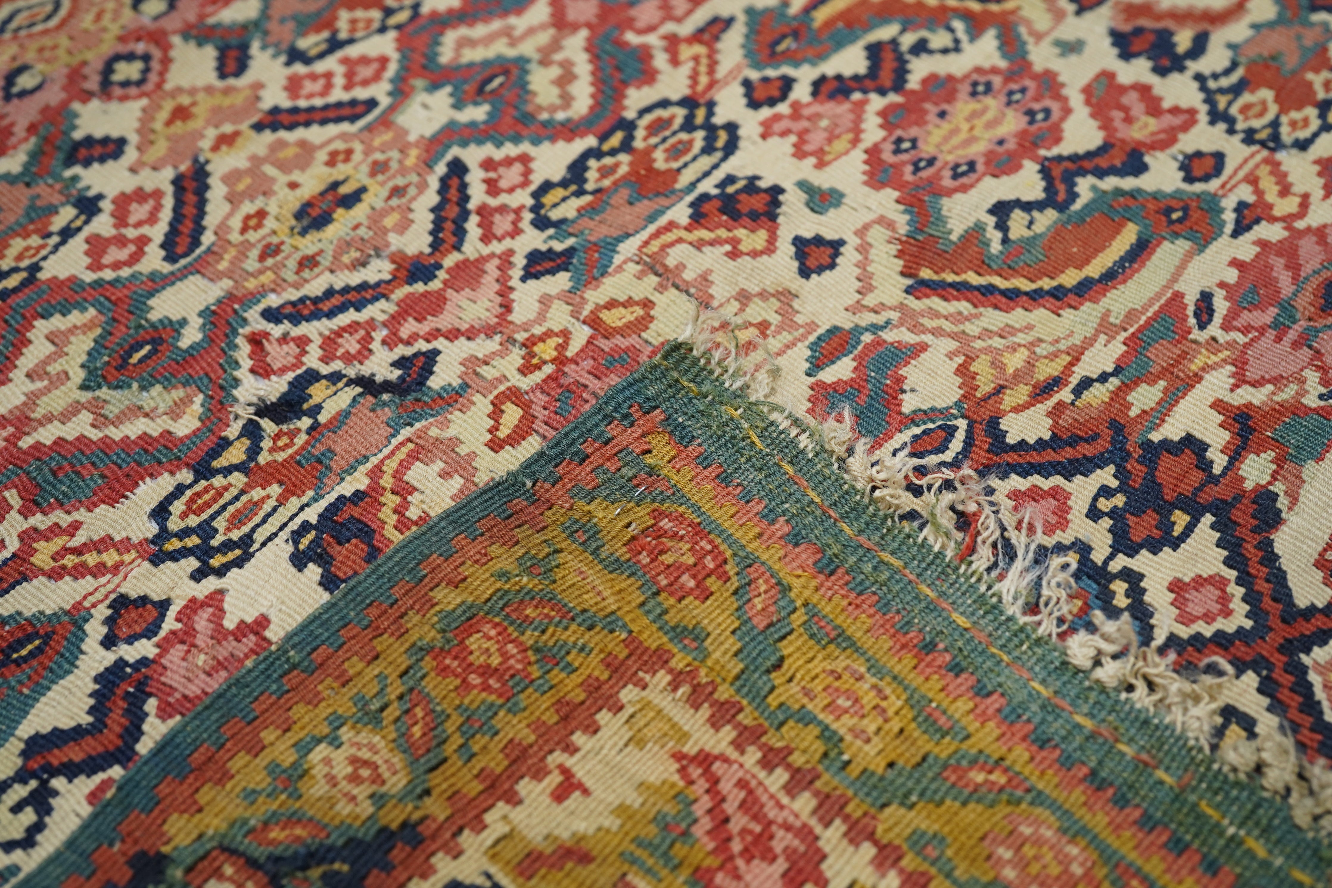 Antique Senneh Kilim Rug 4'7'' x 6'8''
