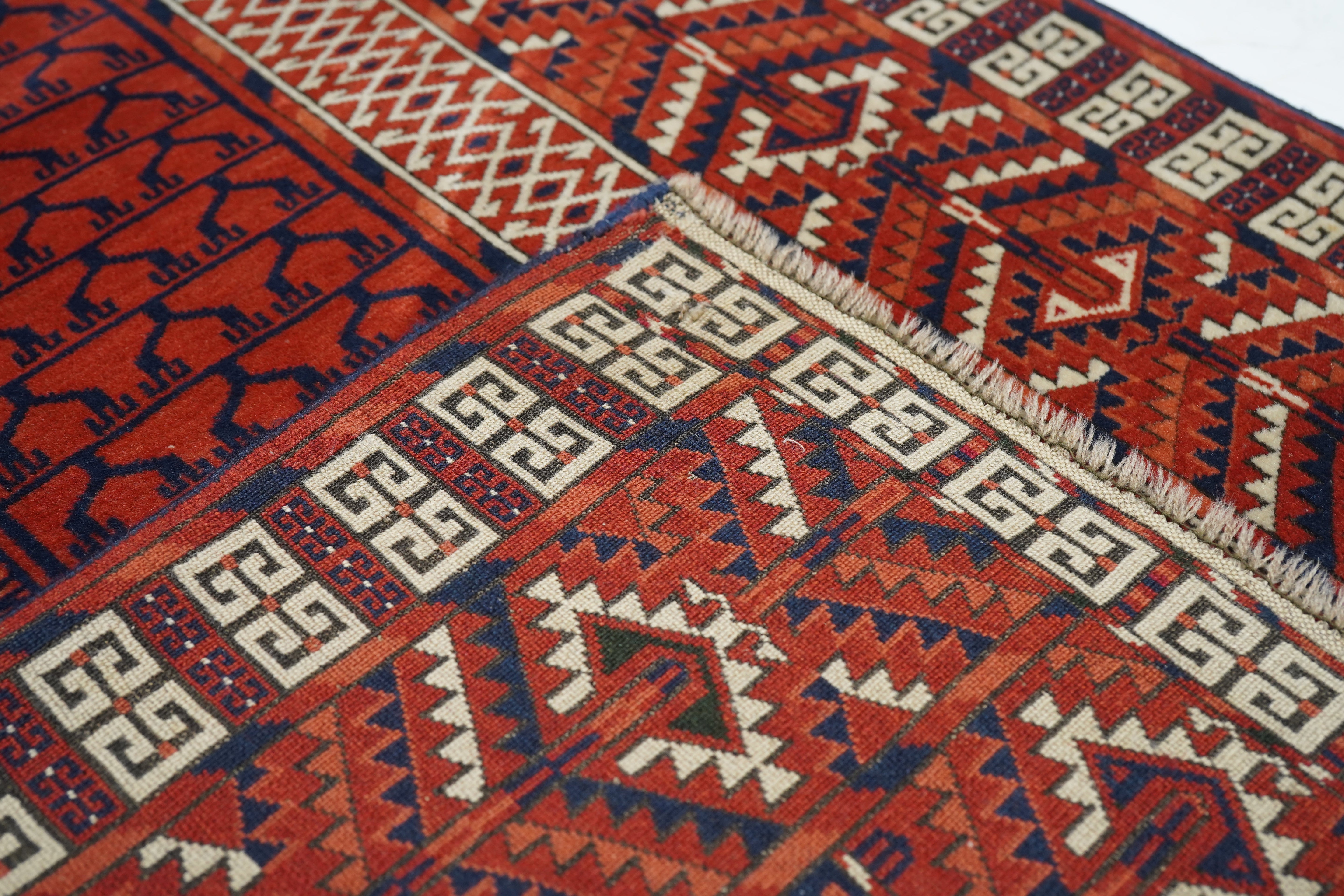 Antique Hachli Bokara Rug 3'7'' x 4'10''