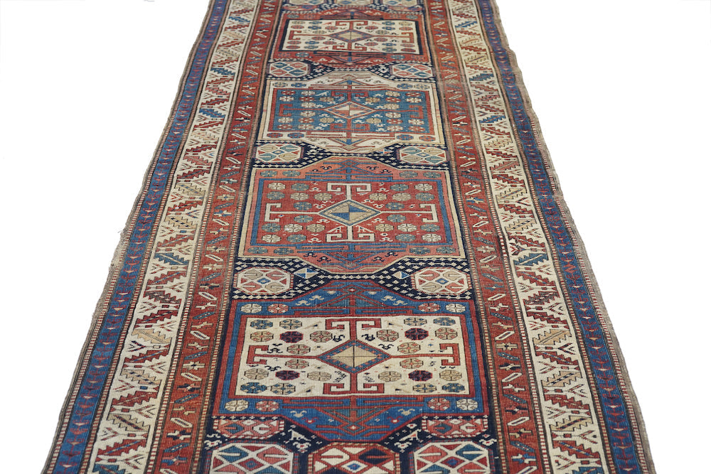 Antique Caucasian Runner 3'7'' x 9'3''
