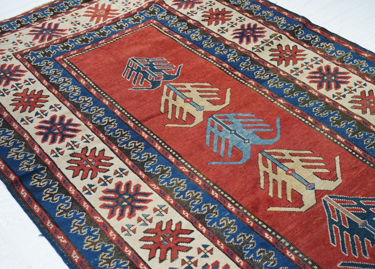 Antique Caucasian Kazak Rug 5'2'' x 10'1''