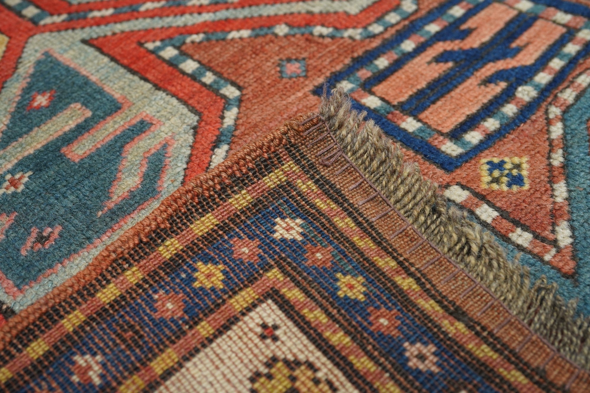 Antique Caucasian Kazak Rug 3'11'' x 8'7''