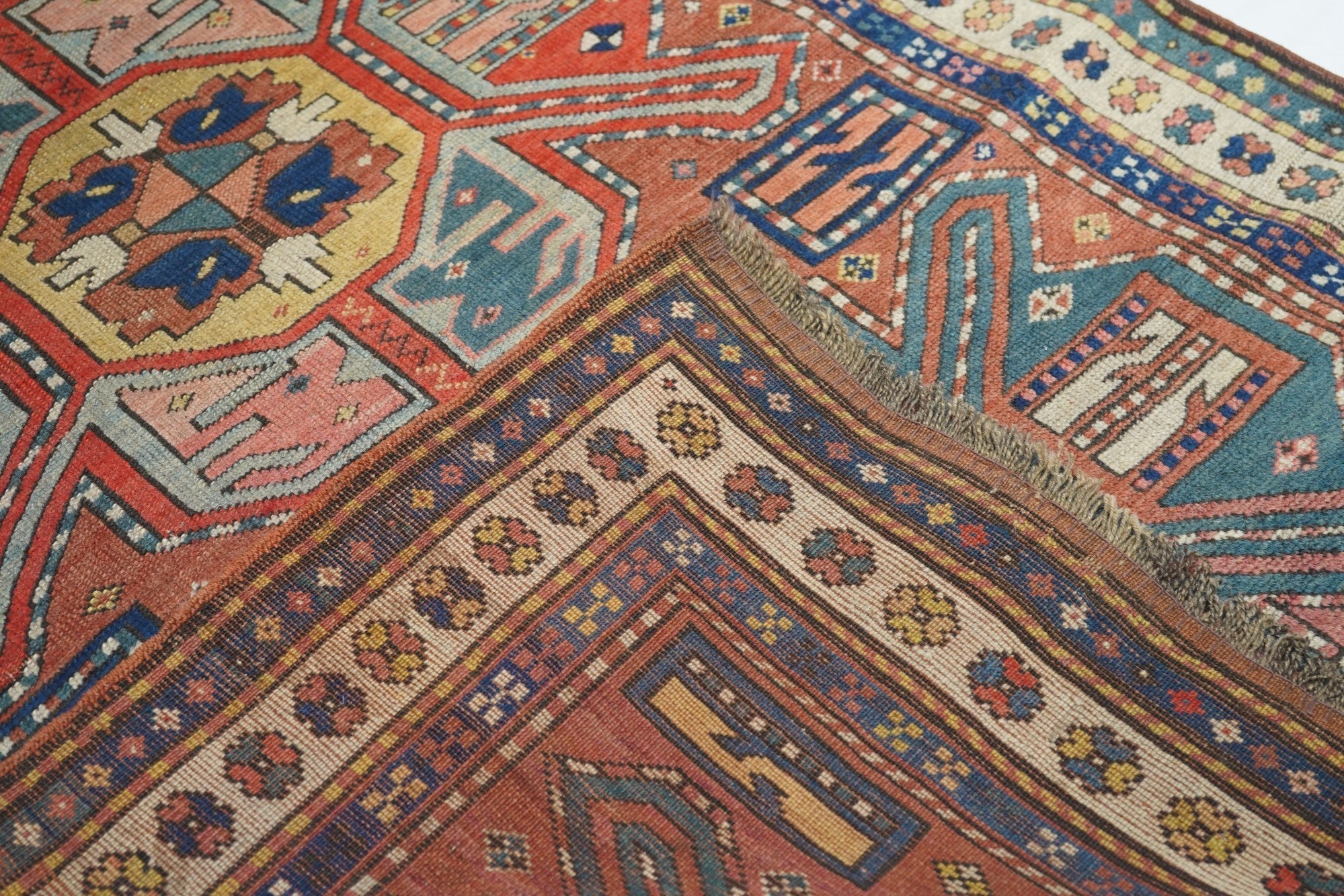 Antique Caucasian Kazak Rug 3'11'' x 8'7''