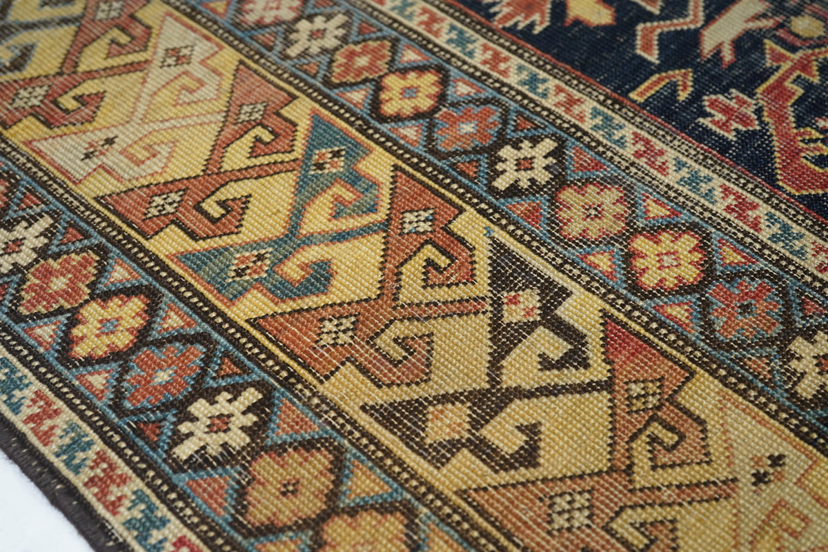 Antique Caucasian Shirvan Rug 4'3'' x 5'5''