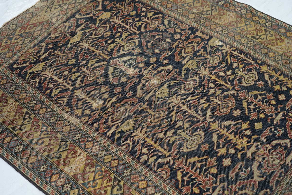 Antique Caucasian Shirvan Rug 4'3'' x 5'5''
