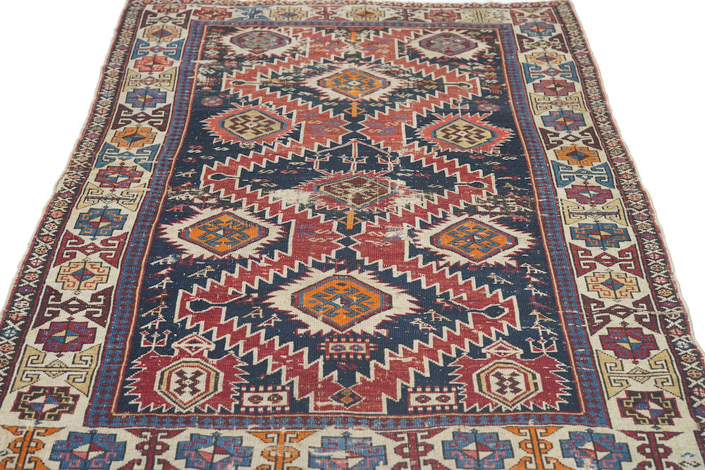 Antique Caucasian Shirvan Rug 3'7'' x 4'6''