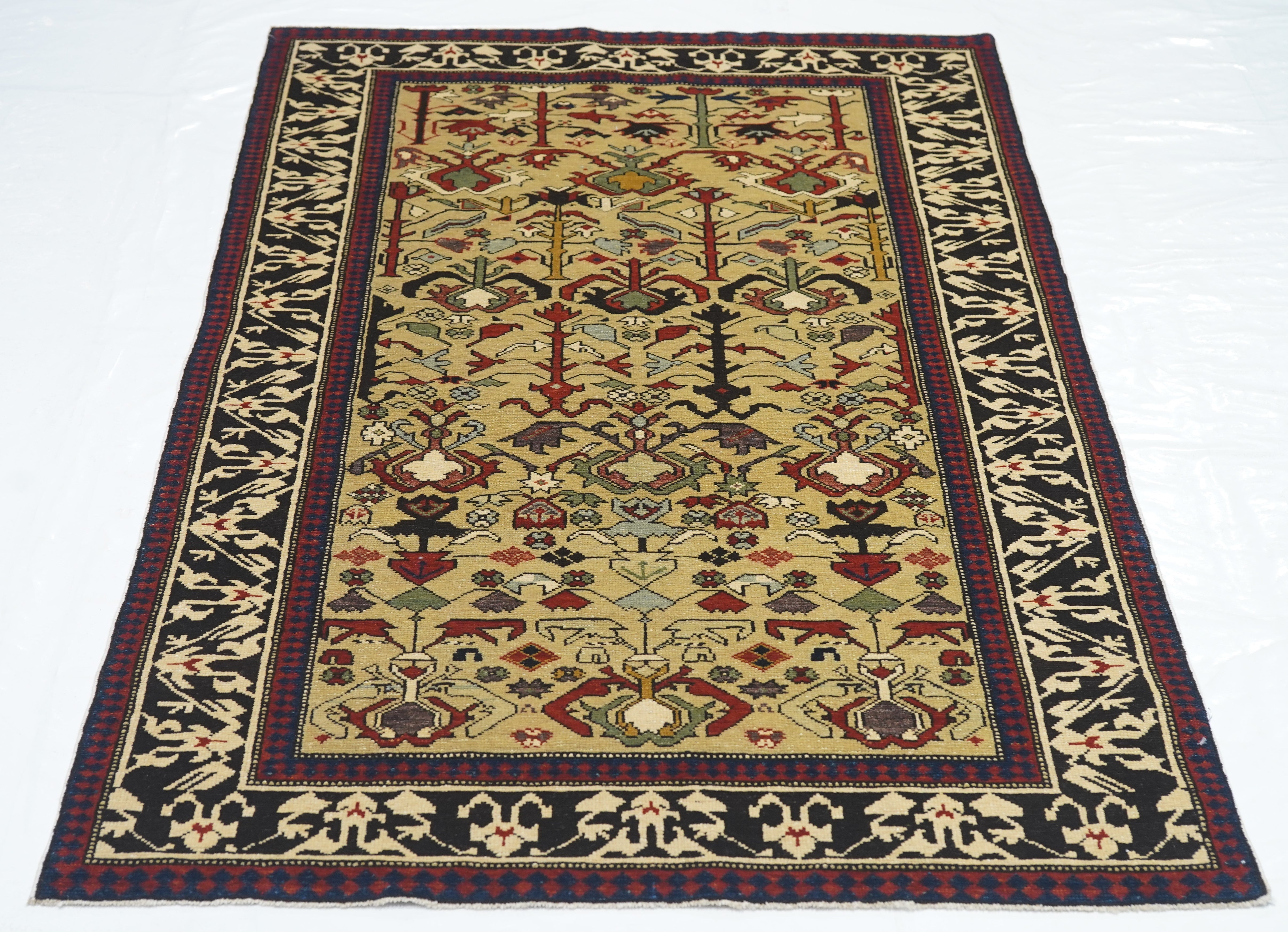 Vintage Caucasian Shirvan Rug 3'3'' x 5'10''