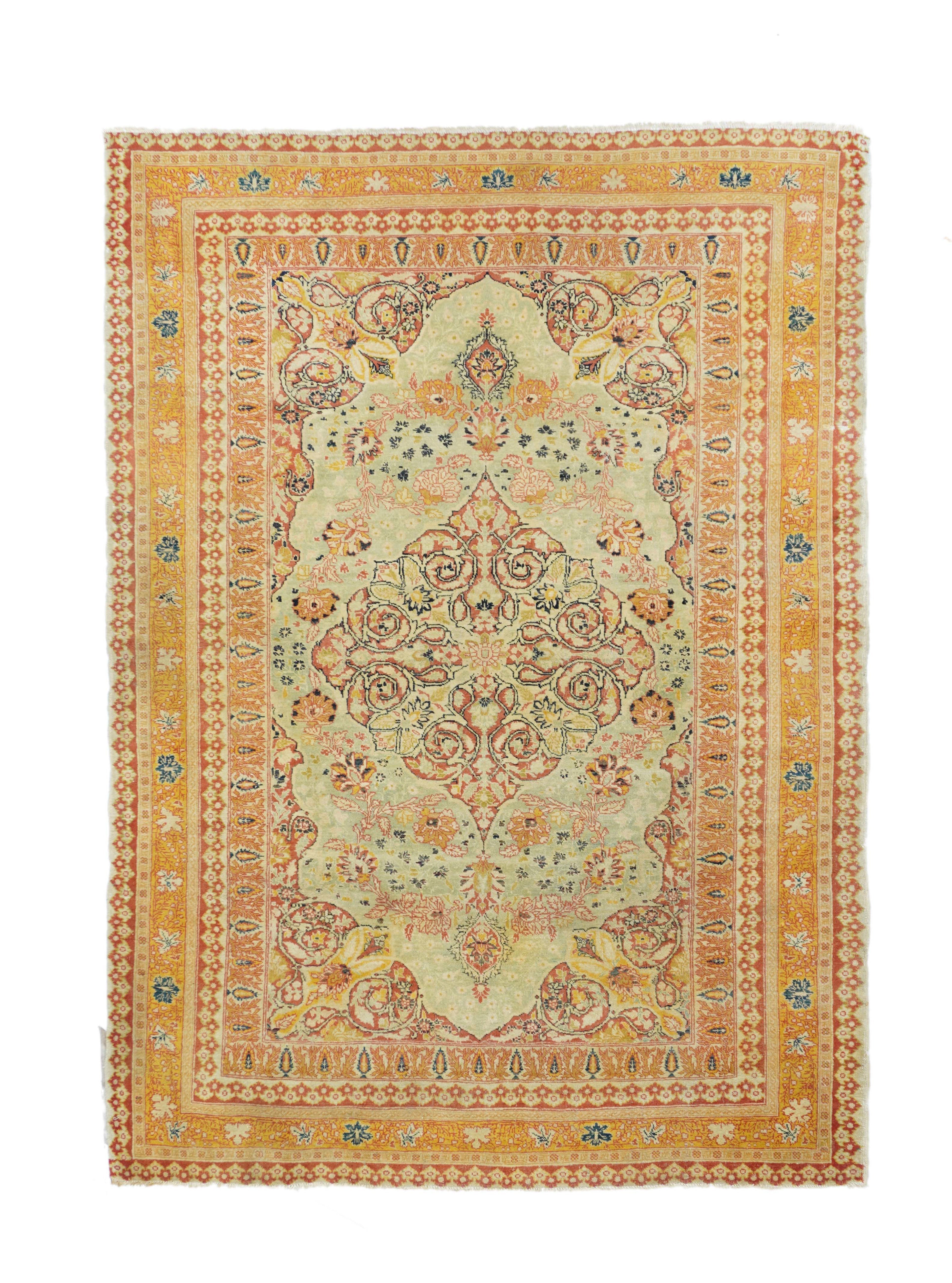 Antique Tabriz Haji Jalili Rug 4'4'' x 6'4''