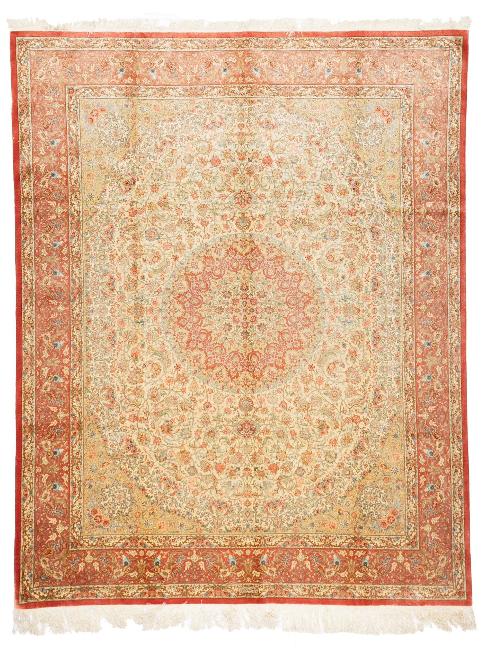 Extremely Fine Vintage Silk Qum Rug 8'0'' x 10'0''