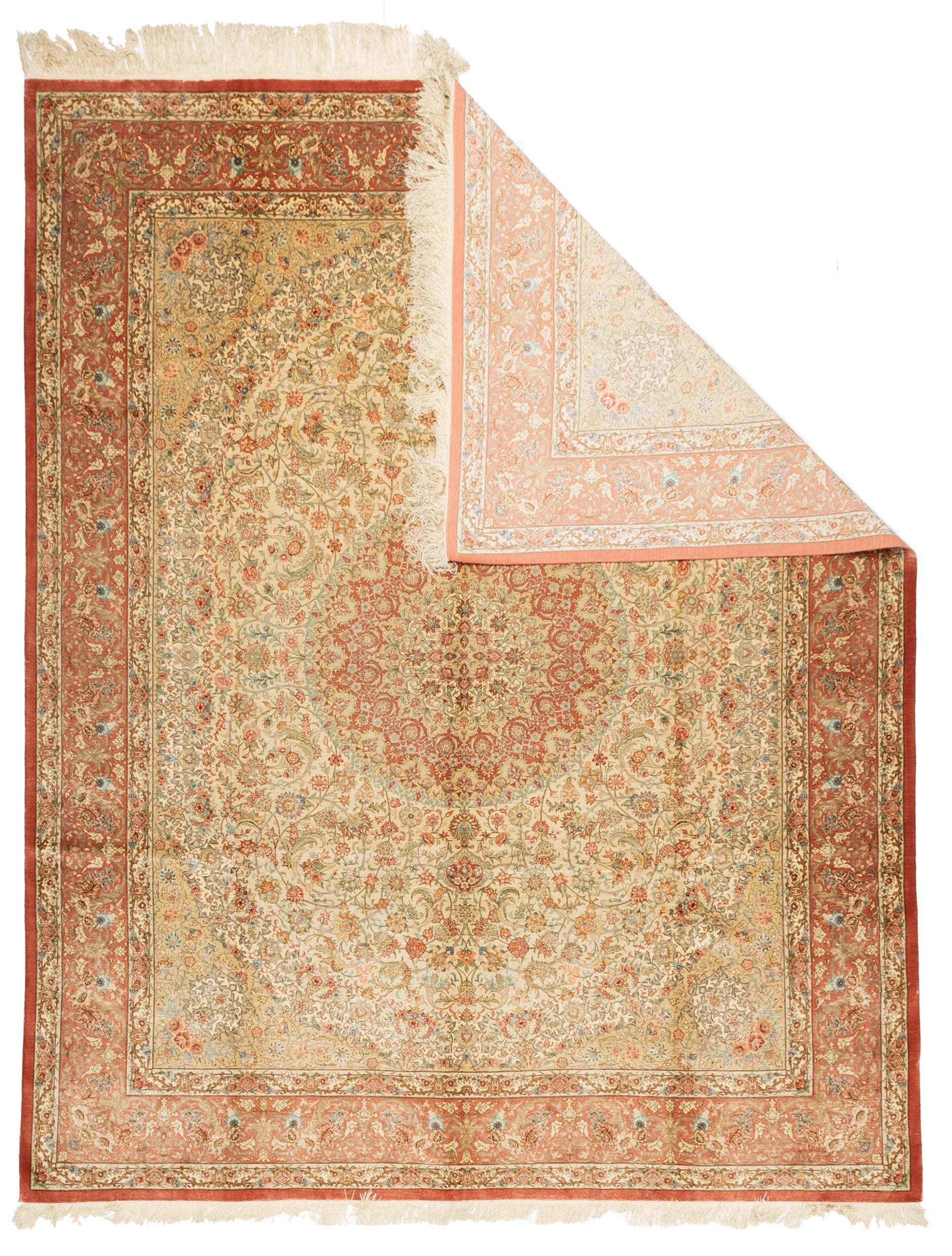 Extremely Fine Vintage Silk Qum Rug 8'0'' x 10'0''