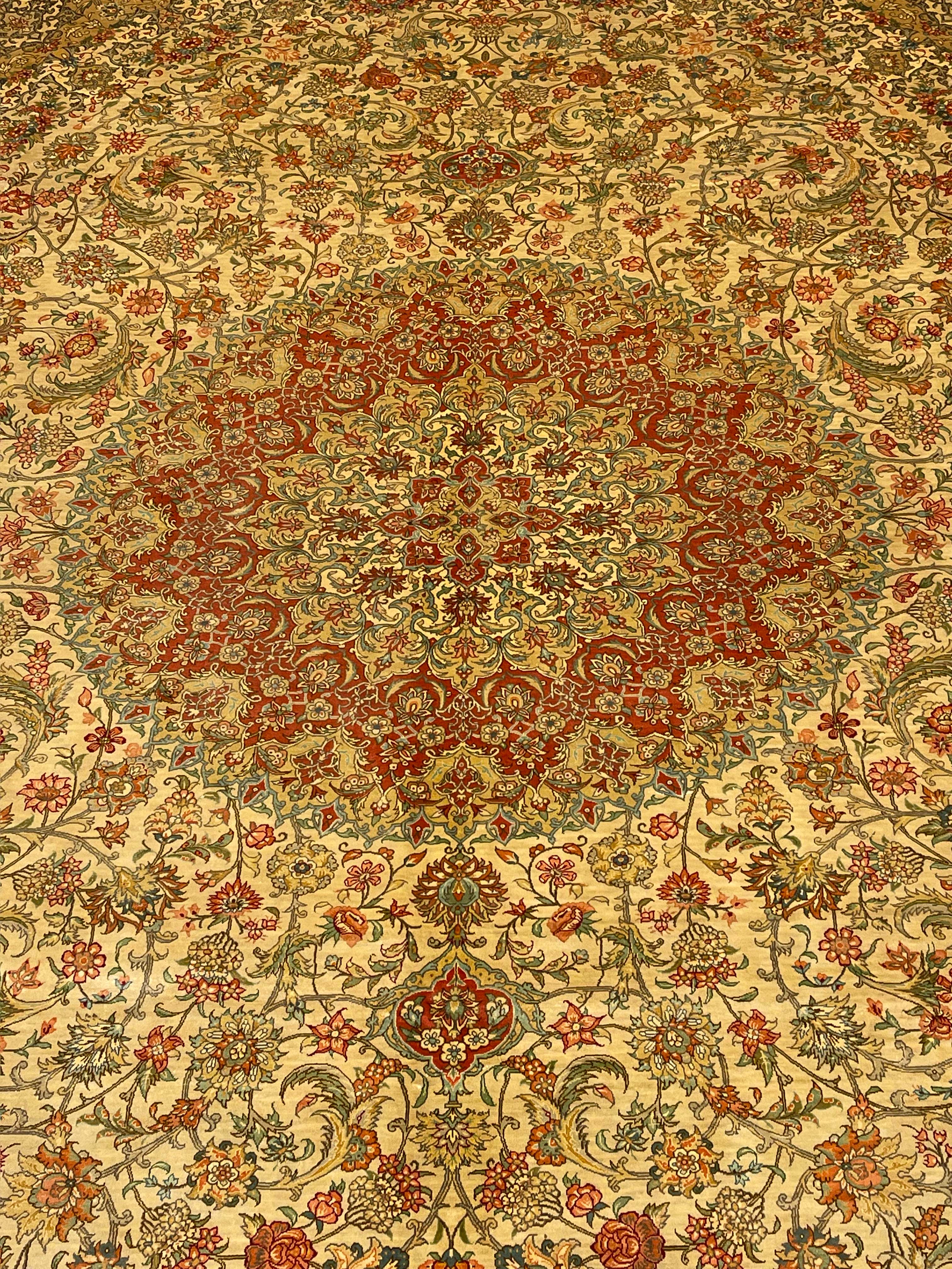 Extremely Fine Vintage Silk Qum Rug 8'0'' x 10'0''