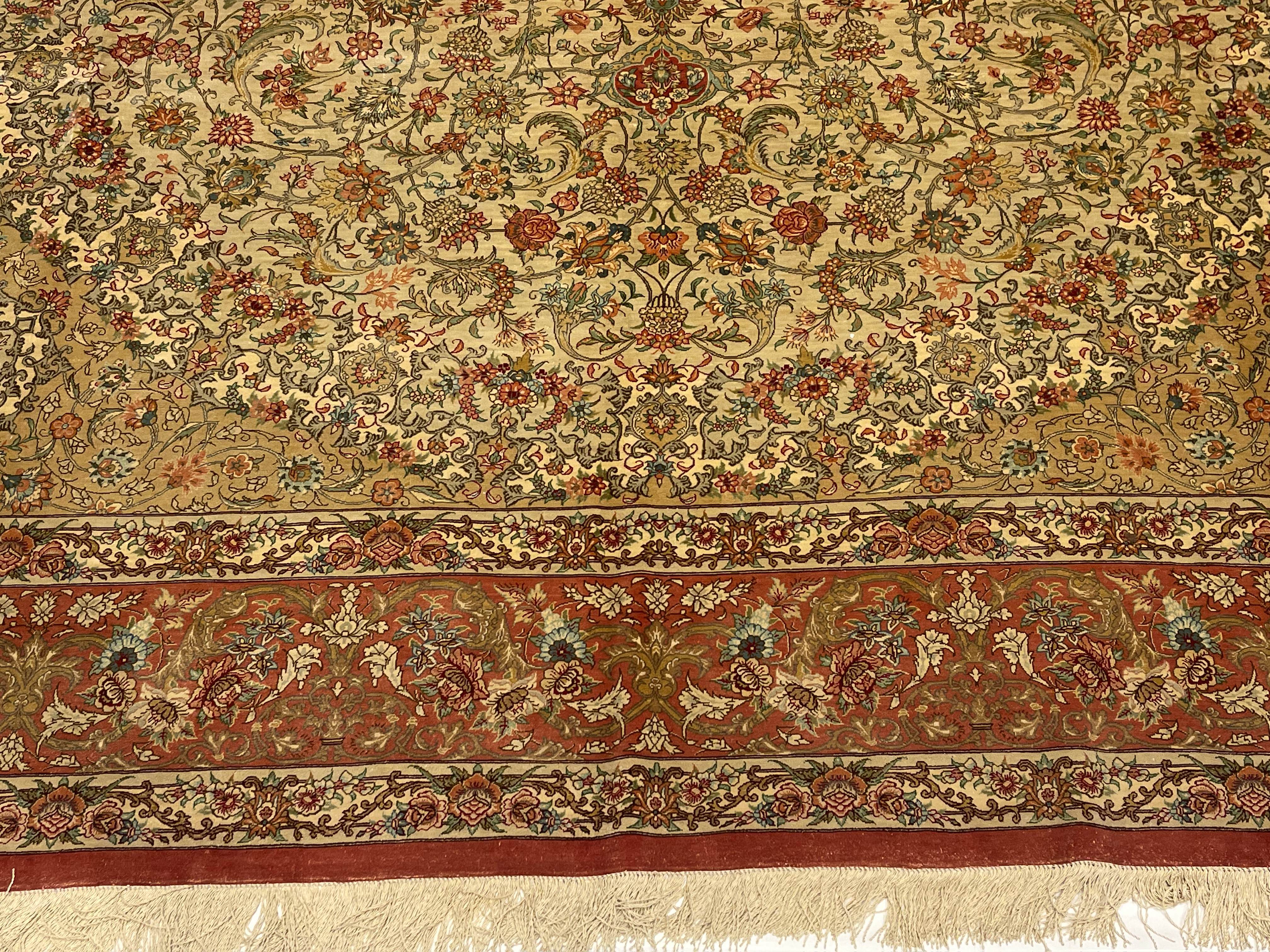 Extremely Fine Vintage Silk Qum Rug 8'0'' x 10'0''