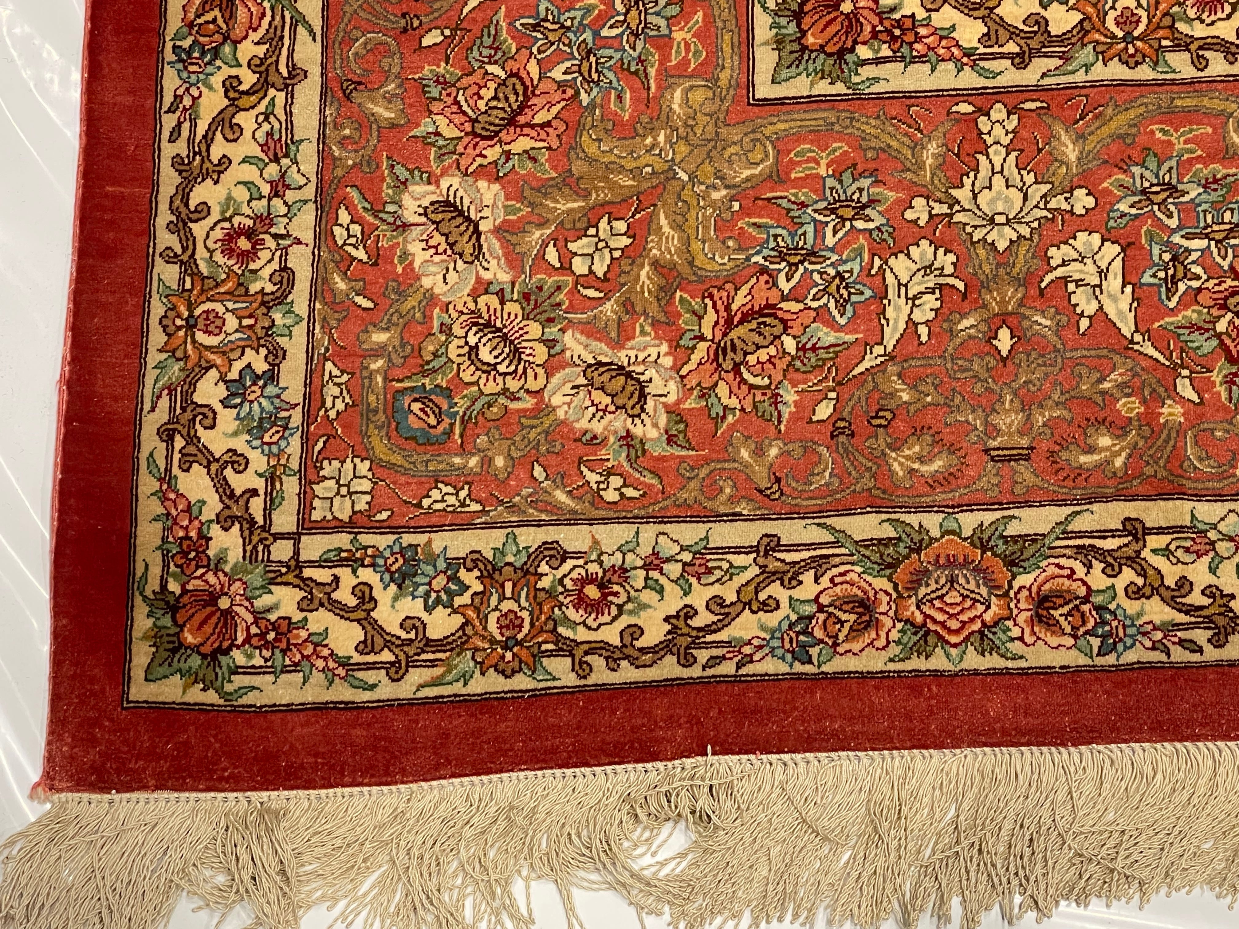 Extremely Fine Vintage Silk Qum Rug 8'0'' x 10'0''