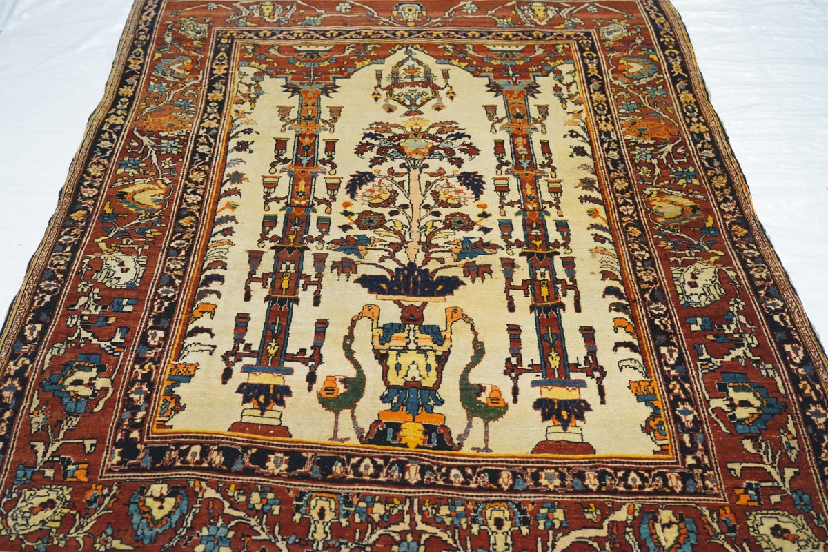 Antique Haji Jalili Tabriz Rug 4'5'' x 5'11''