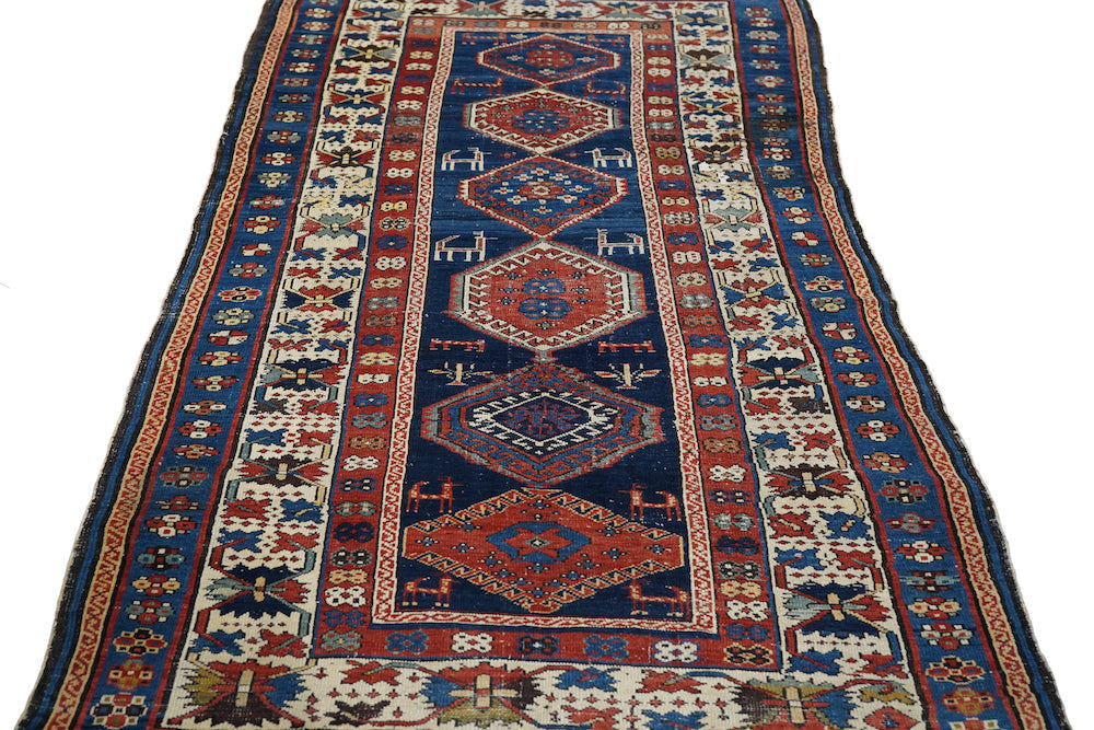 Antique Caucasian Shirvan Rug 3'9'' x 7'3''