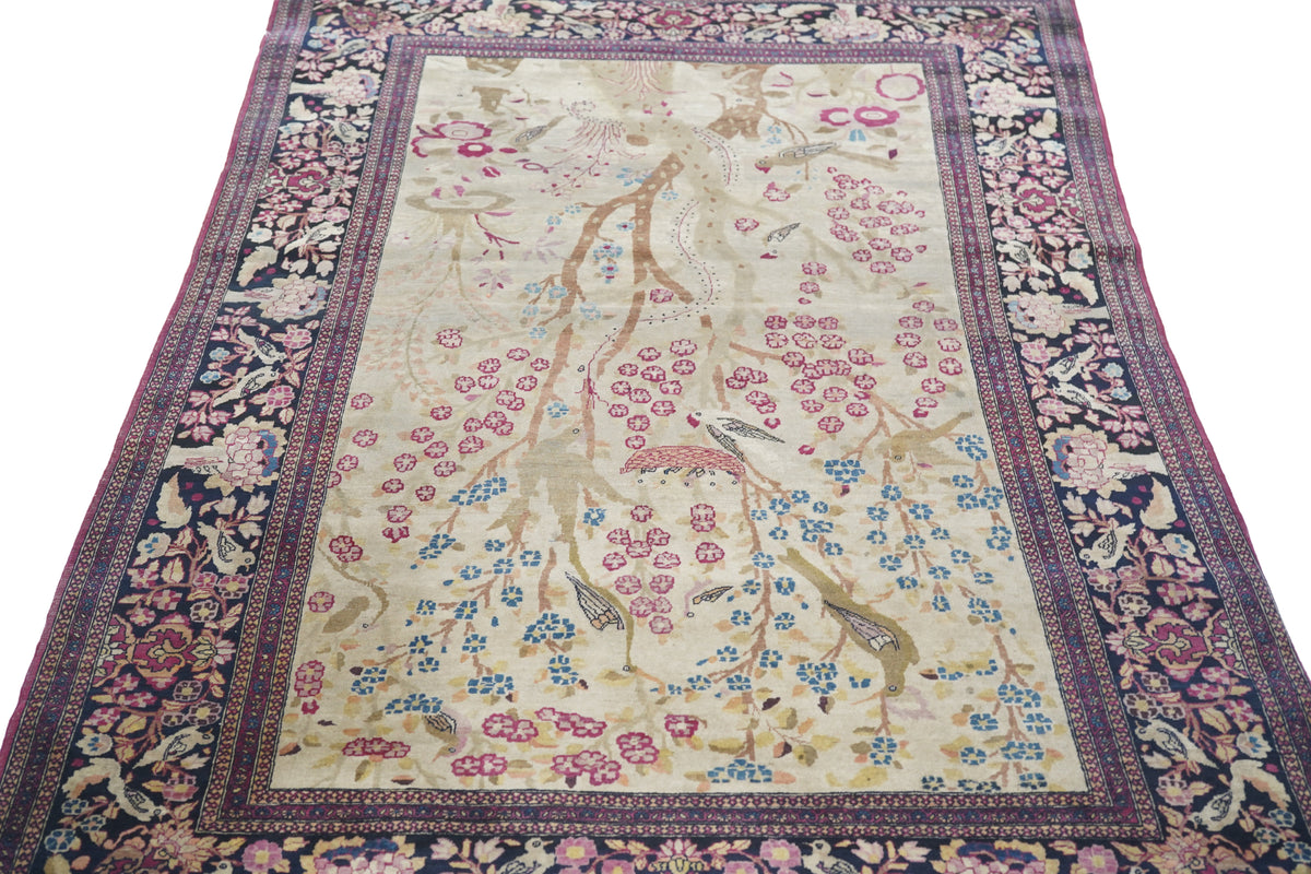 Antique Isfahan Rug 4'3'' x 6'10''