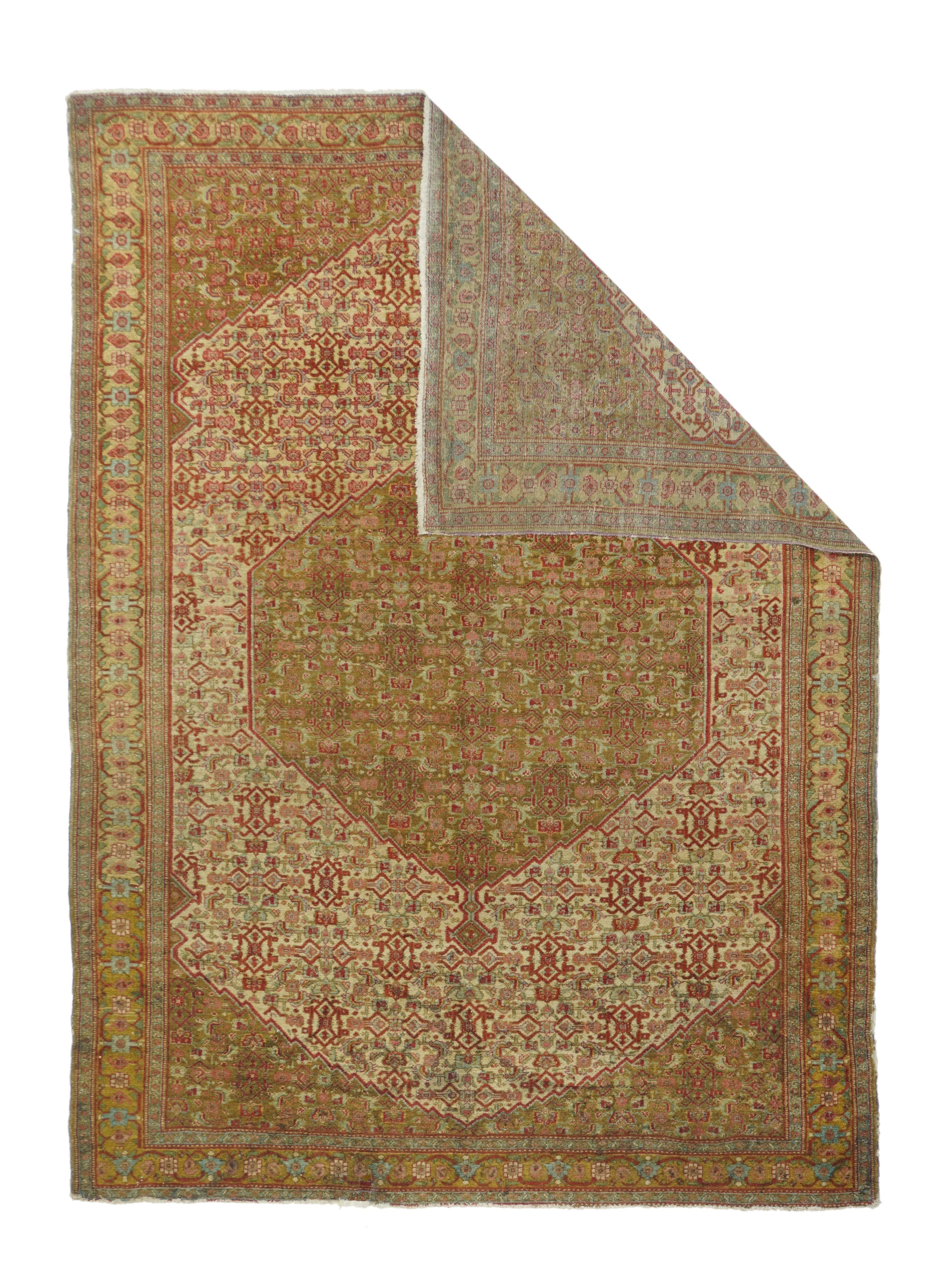 Antique Senneh Rug 4'5'' x 6'2''