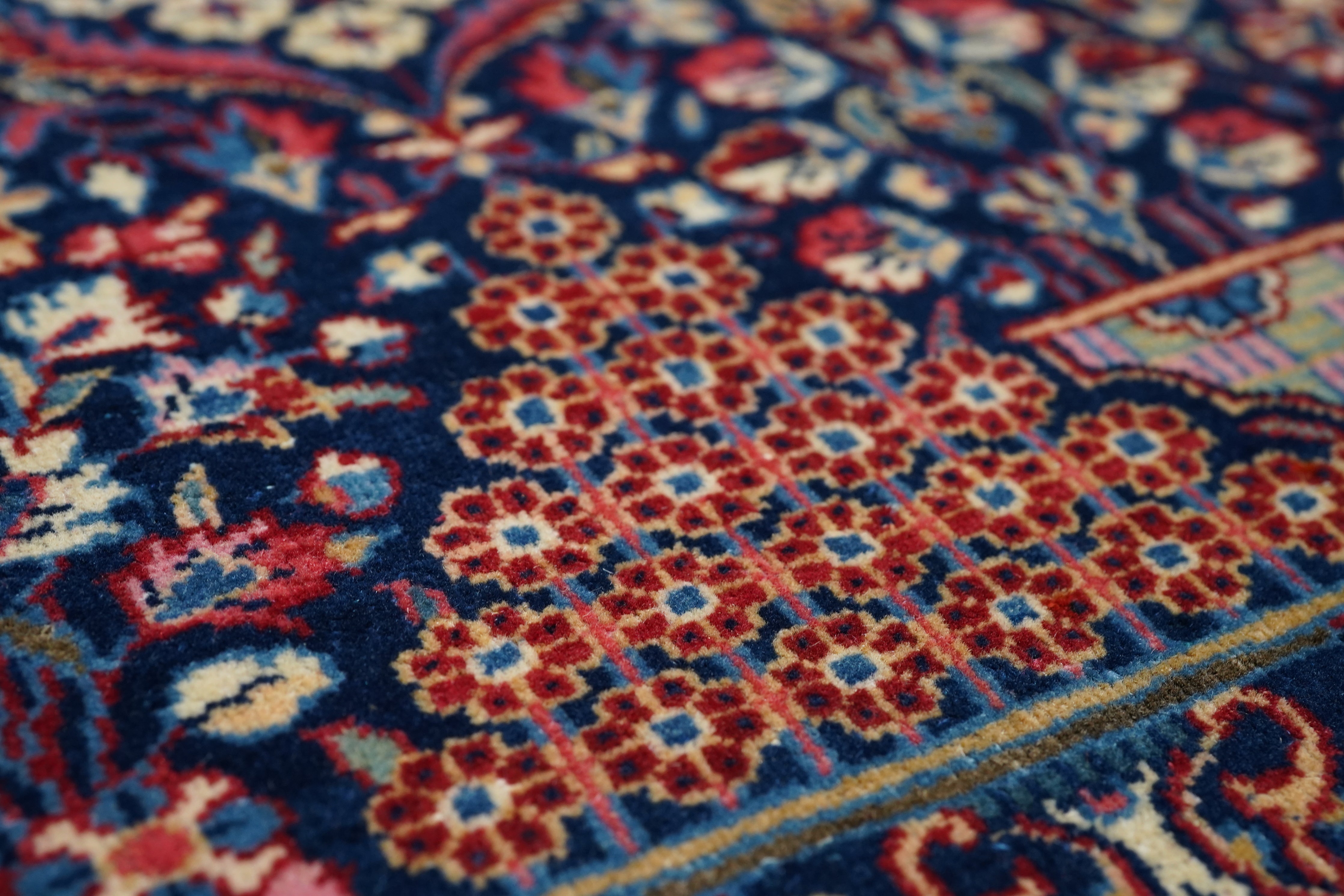 Antique Dabir Kashan Rug 4'4'' x 6'8''