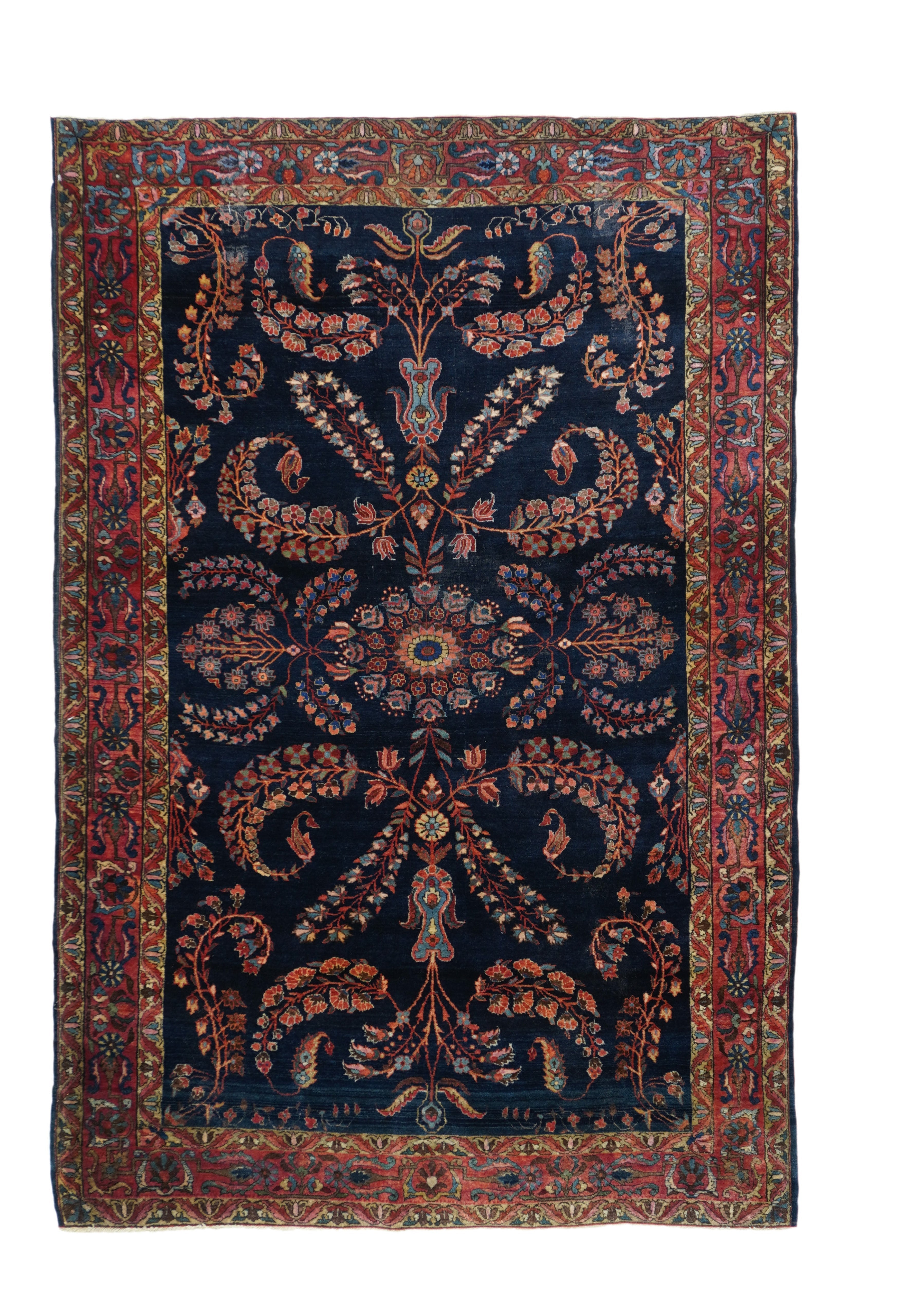Antique Mohajeran Sarouk Rug 4'4'' x 6'4''