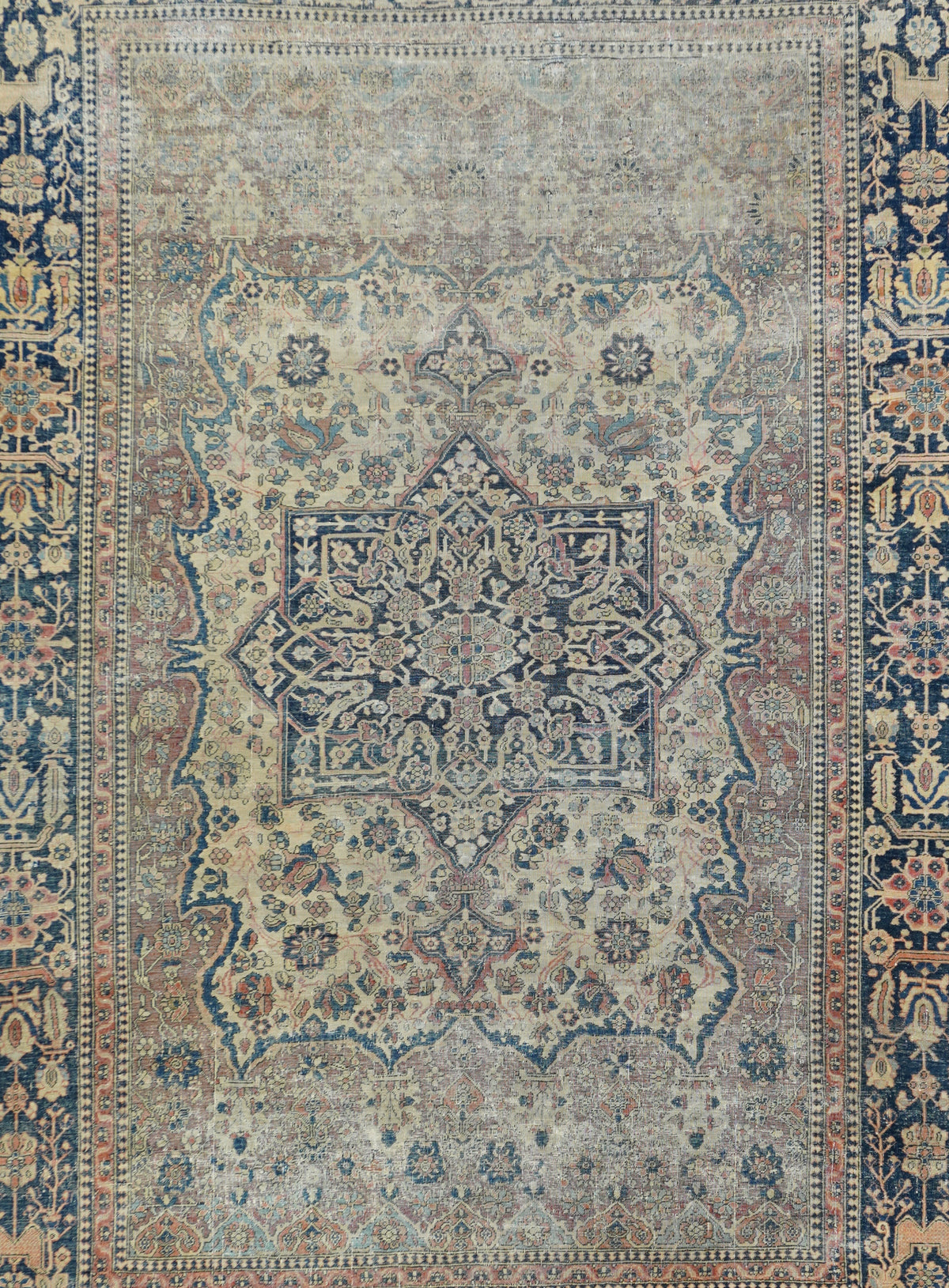 Antique Mohtasham Kashan Rug 4'6'' x 6'8''