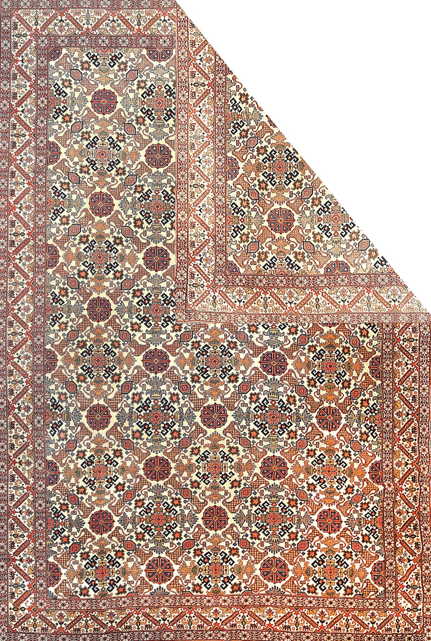 Extremely Fine Antique Tehran Wool Rug 7'3'' x 10'0''