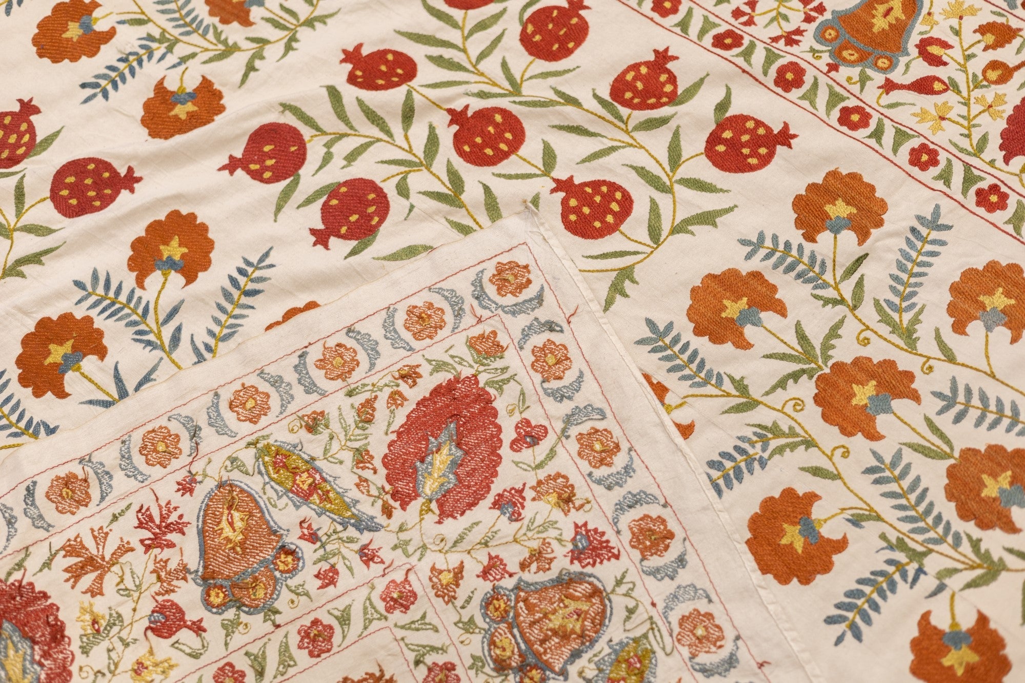 Antique Suzani Rug 6'2" x 7'11