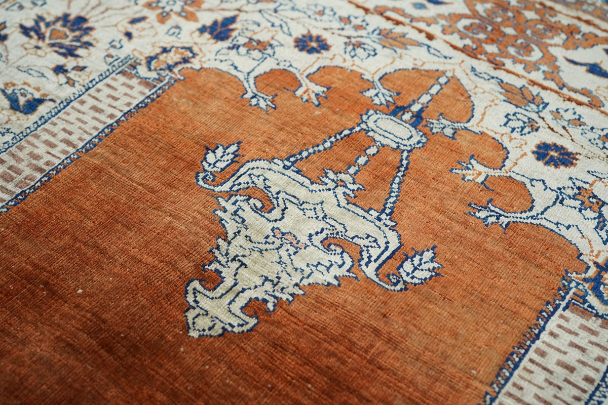 Antique Silk Rug 3'6'' x 13'9''