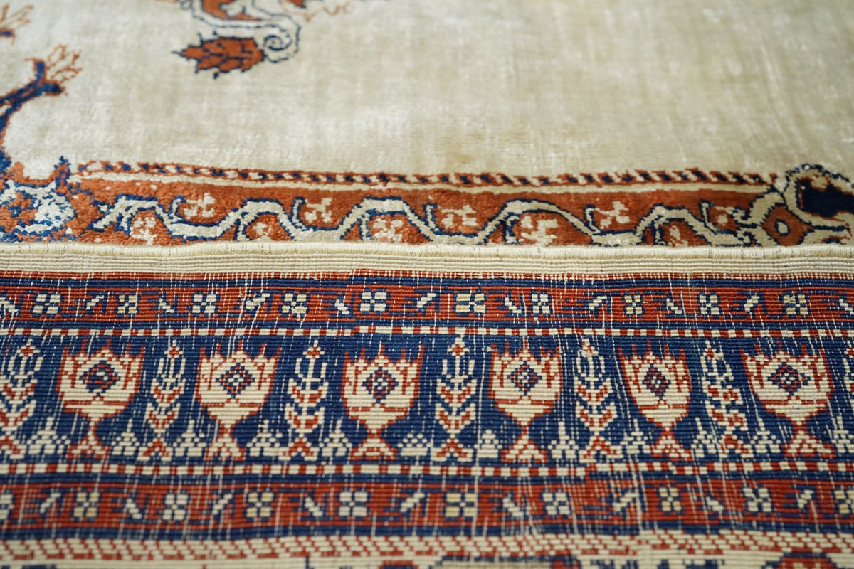 Antique Silk Rug 3'6'' x 13'9''