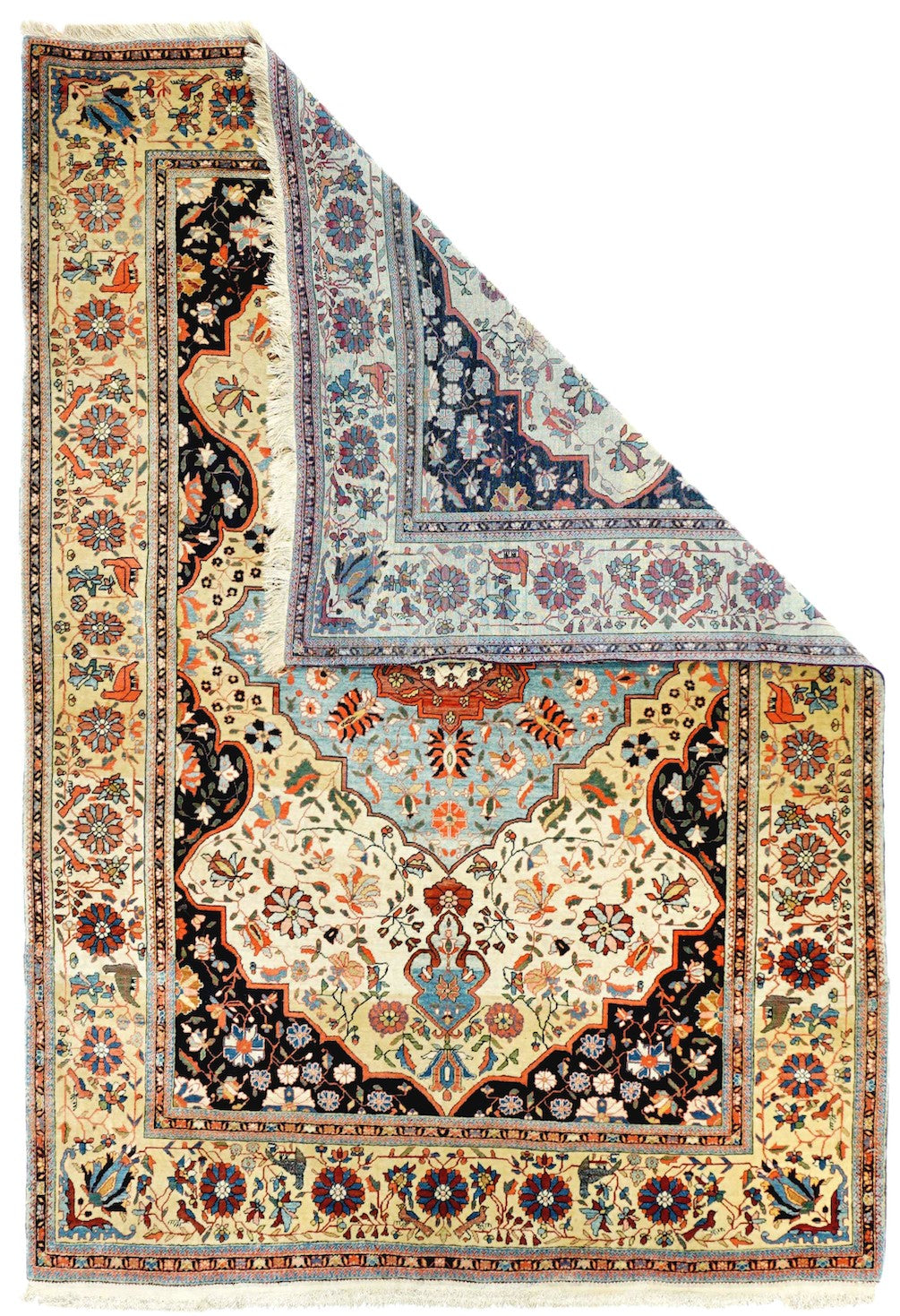 Antique Kashan Rug 4'6'' x 6'3''
