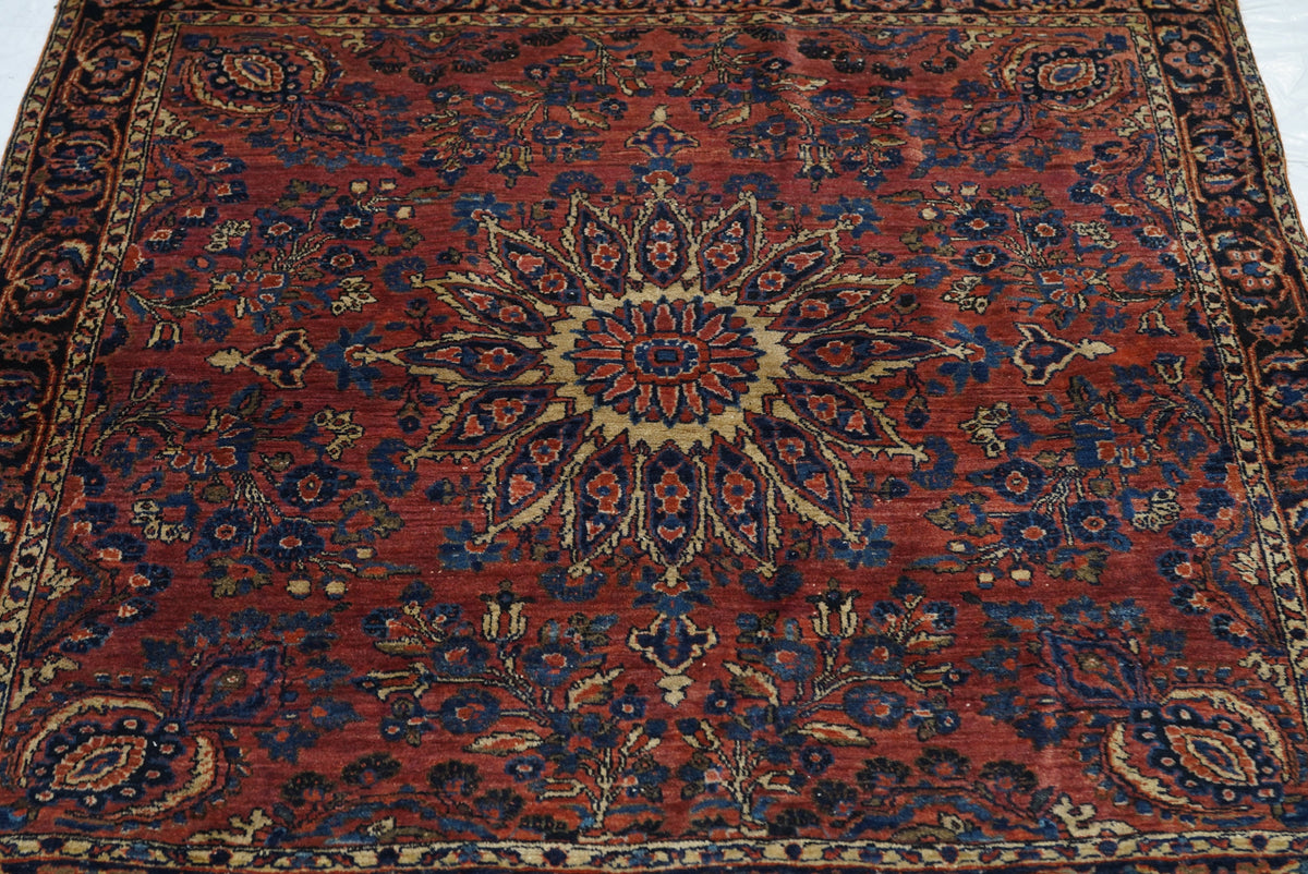 Antique Sarouk Rug 3'8'' x 4'1''