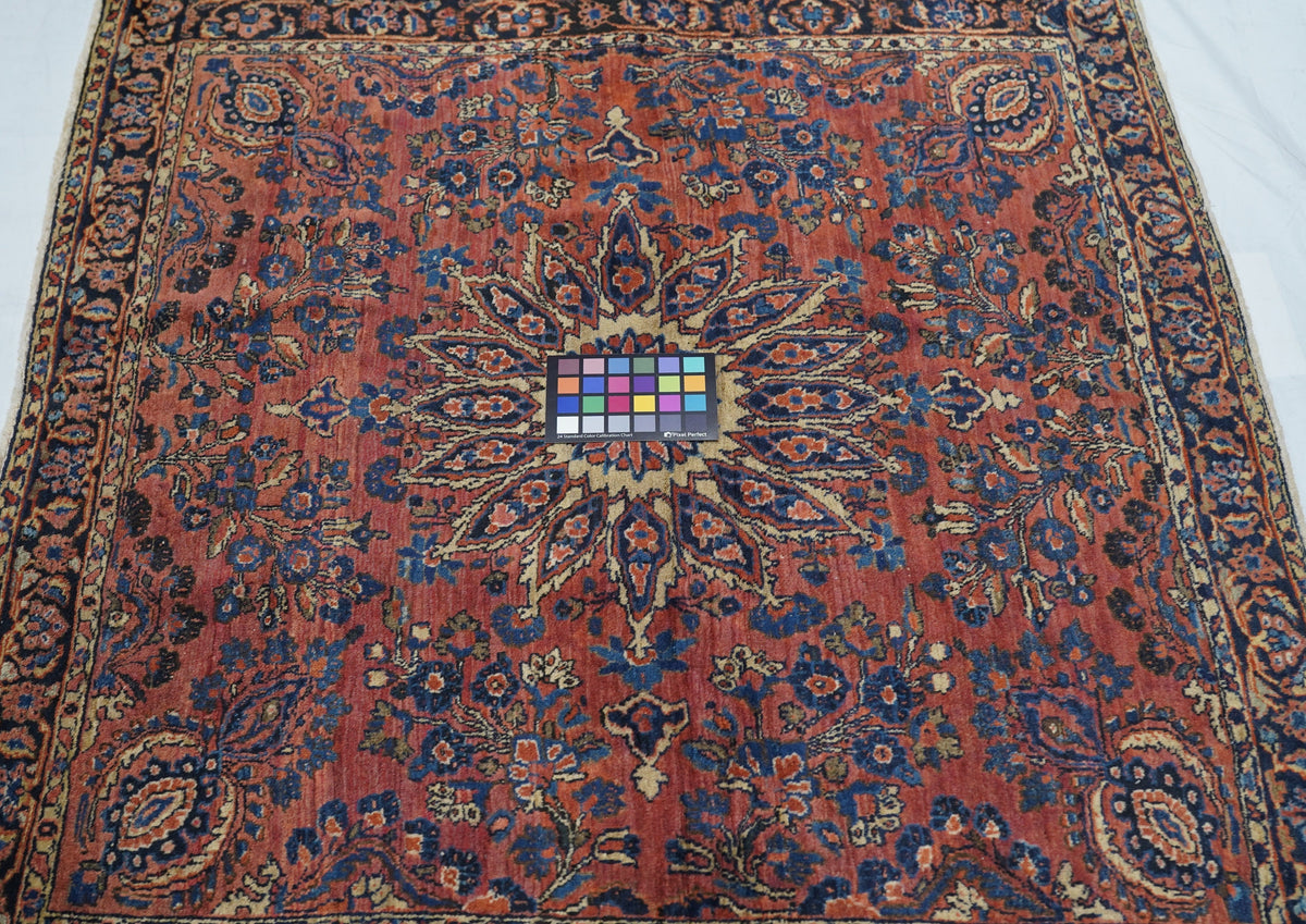 Antique Sarouk Rug 3'8'' x 4'1''