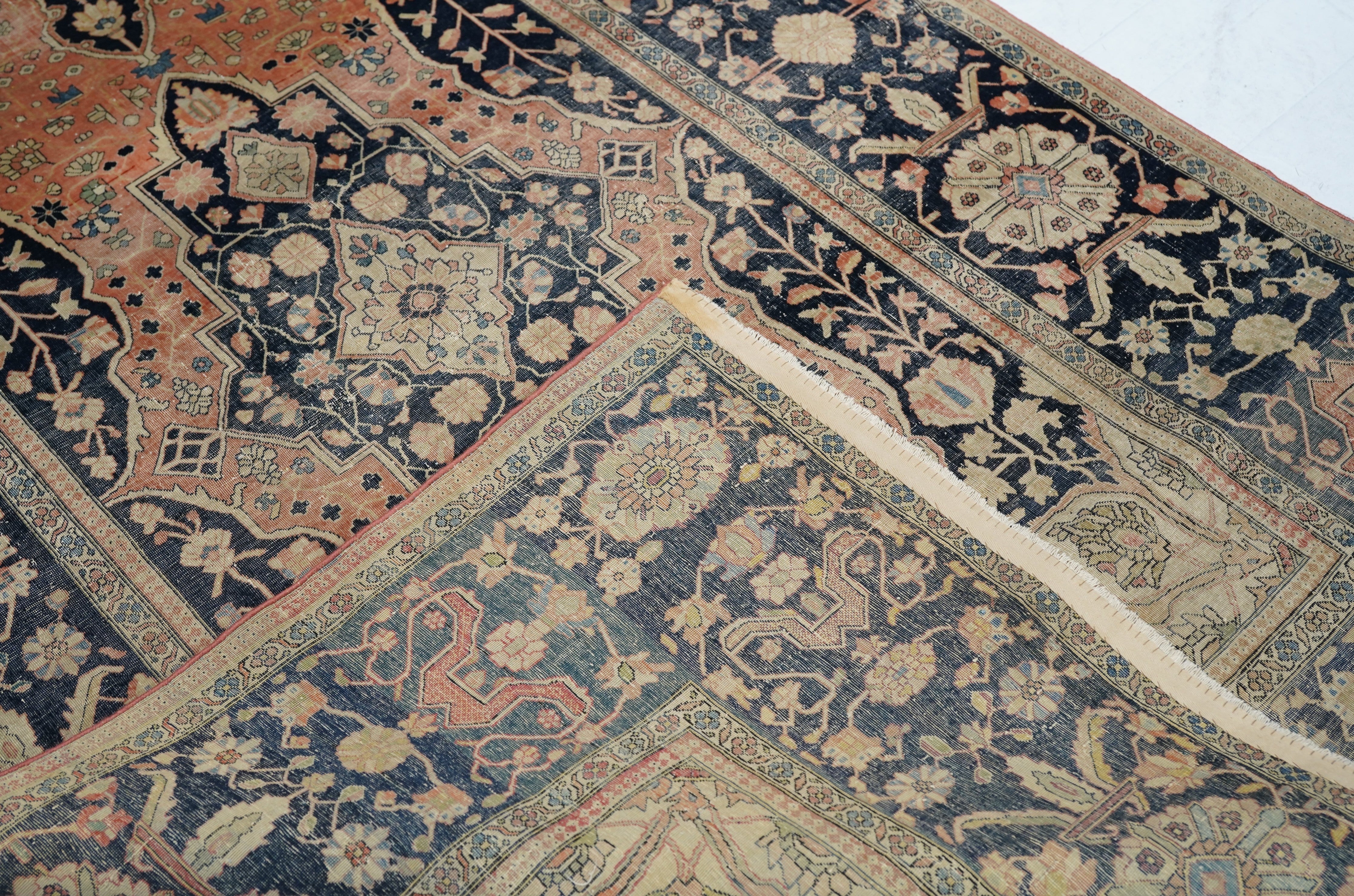 Antique Mohtasham Kashan Rug 4'1'' x 6'3''