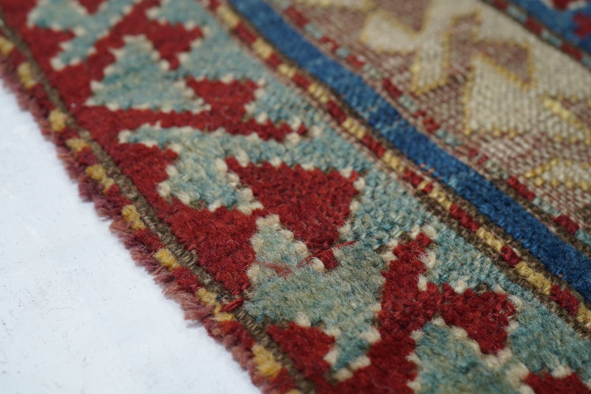 Antique Caucasian Fakhralou Kazak Rug 3'4'' x 3'9''
