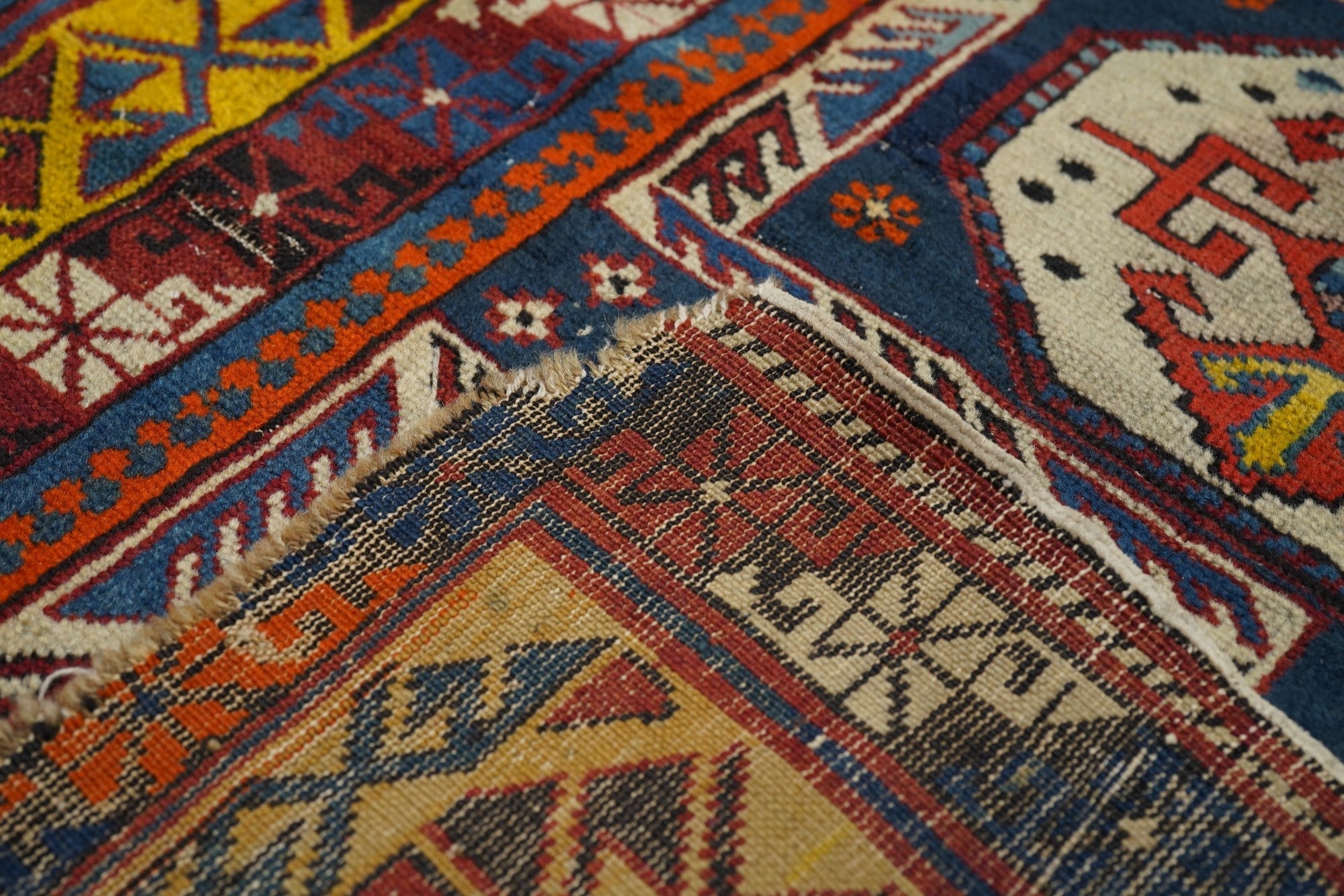 Antique Caucasian Kuba Rug 3'9'' x 6'3''