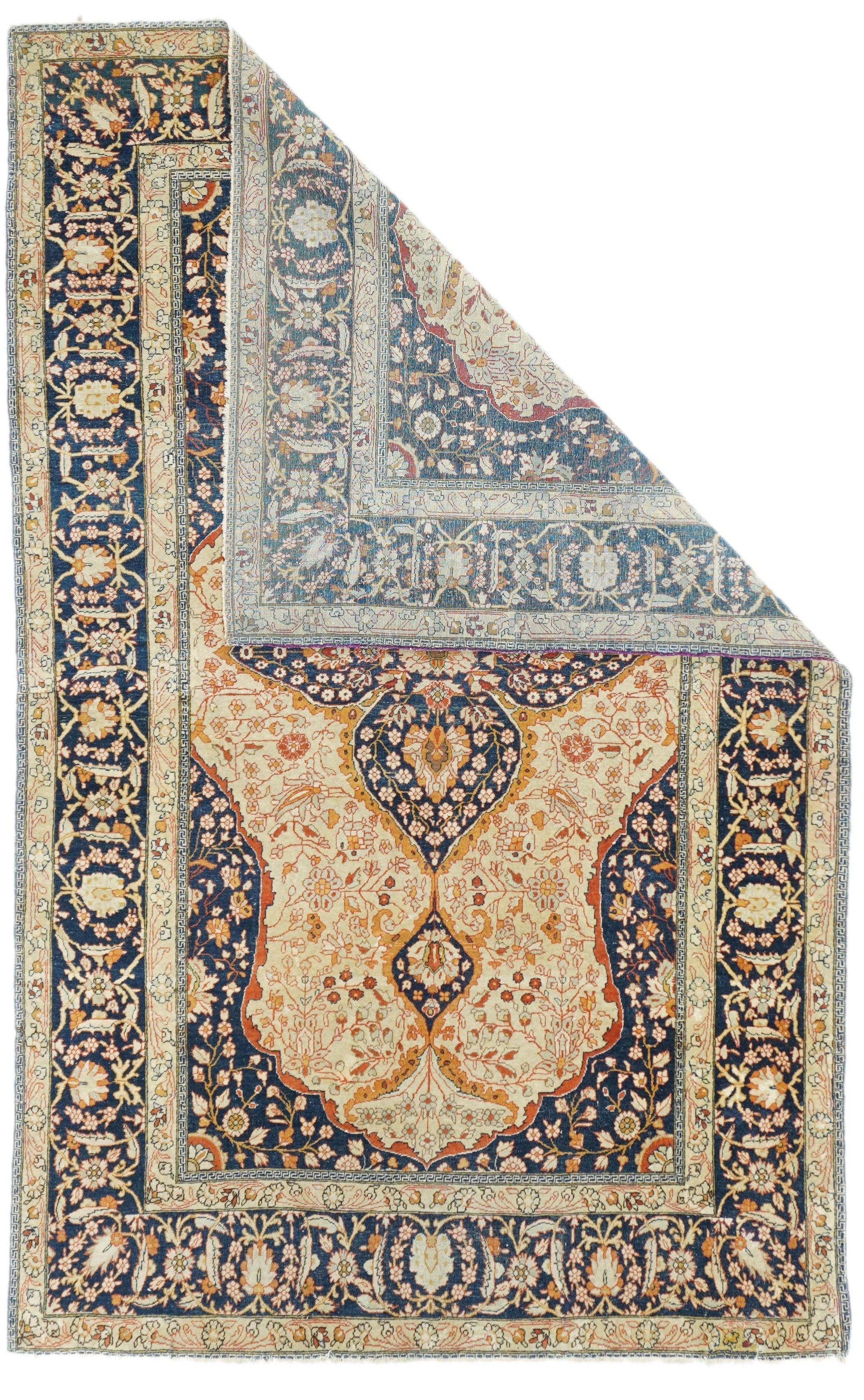 Antique Mohtasham Kashan Rug 4'2'' x 6'8"