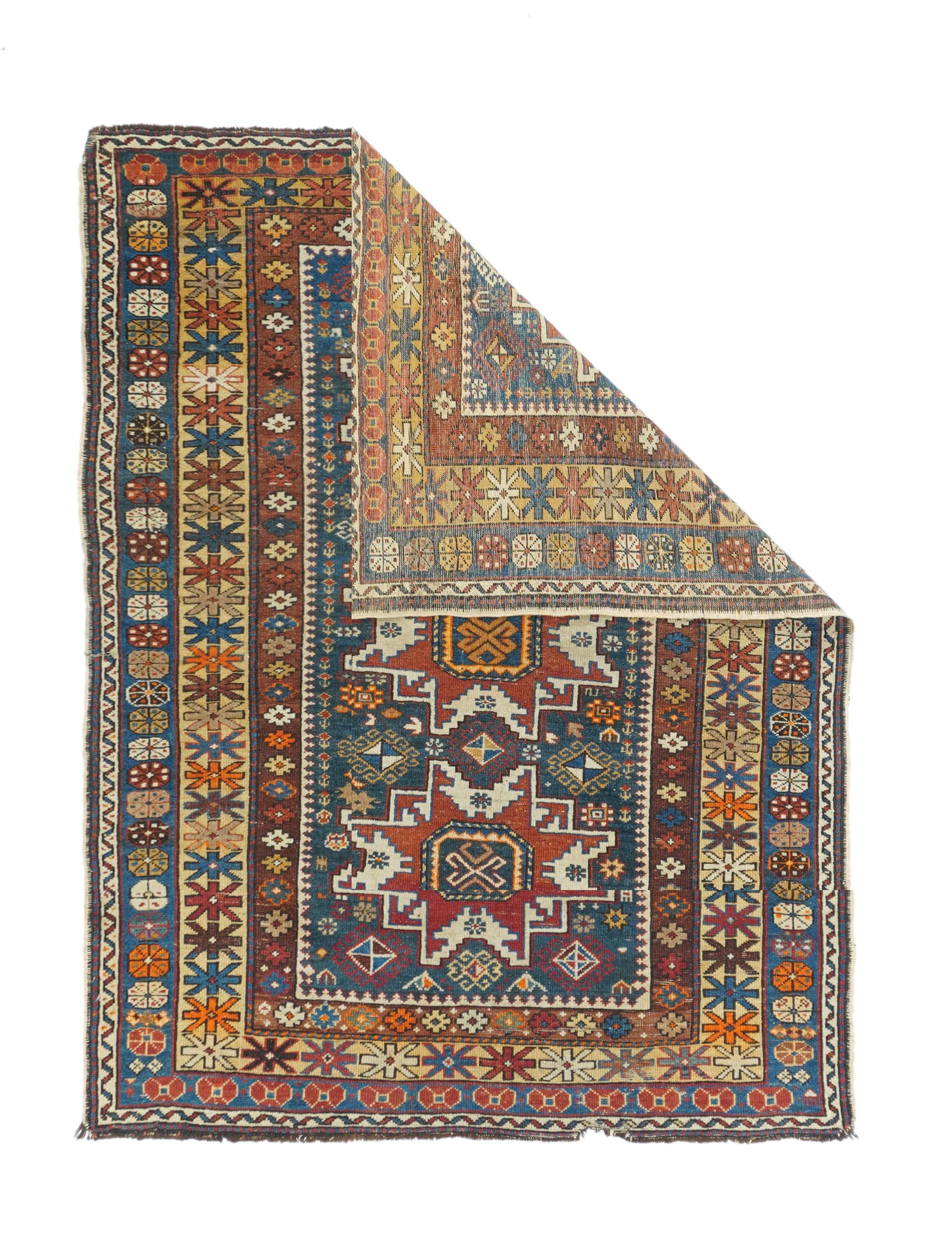 Antique Caucasian Shirvan Rug 3'7'' x 5'0"