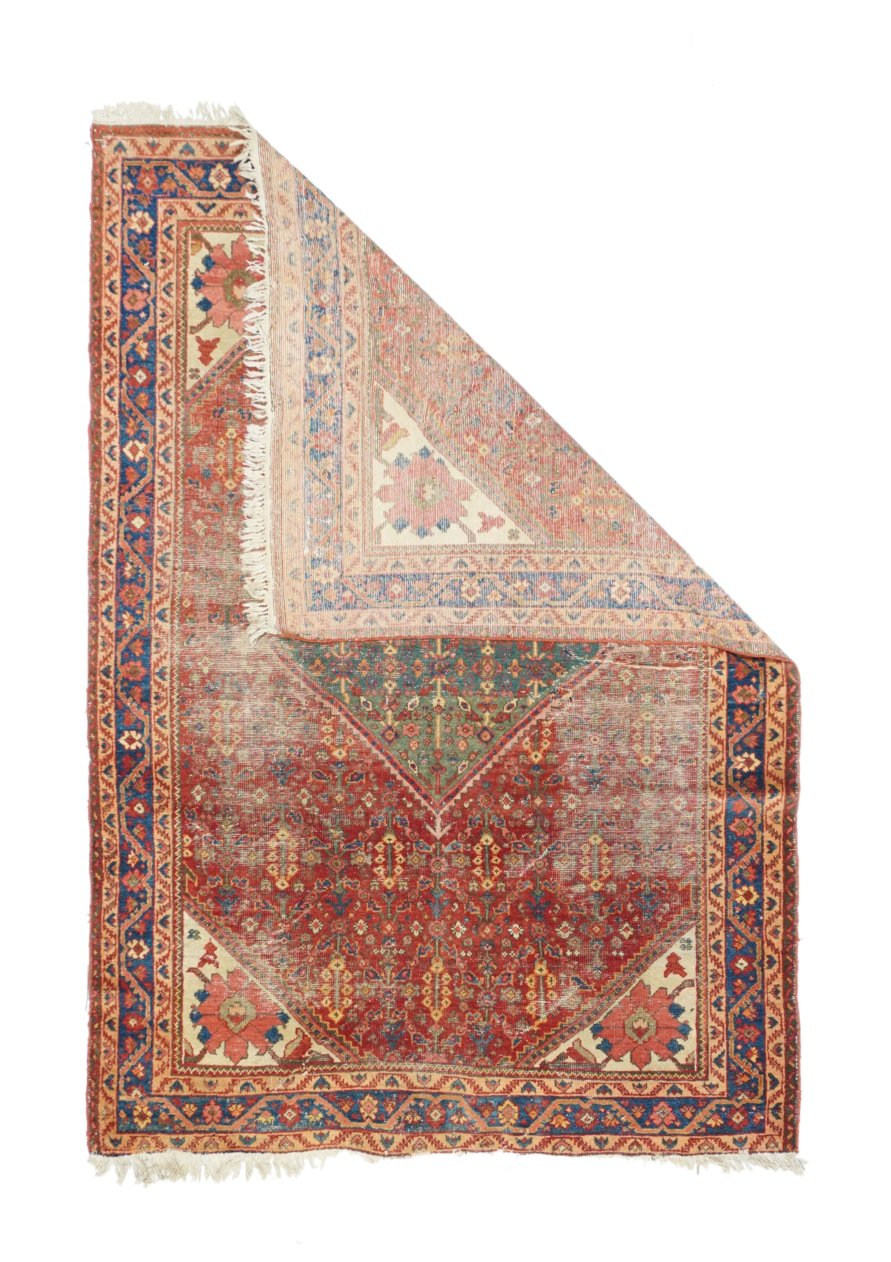 Antique Malayer Shabby Chic Rug 4'6'' x 6'7''