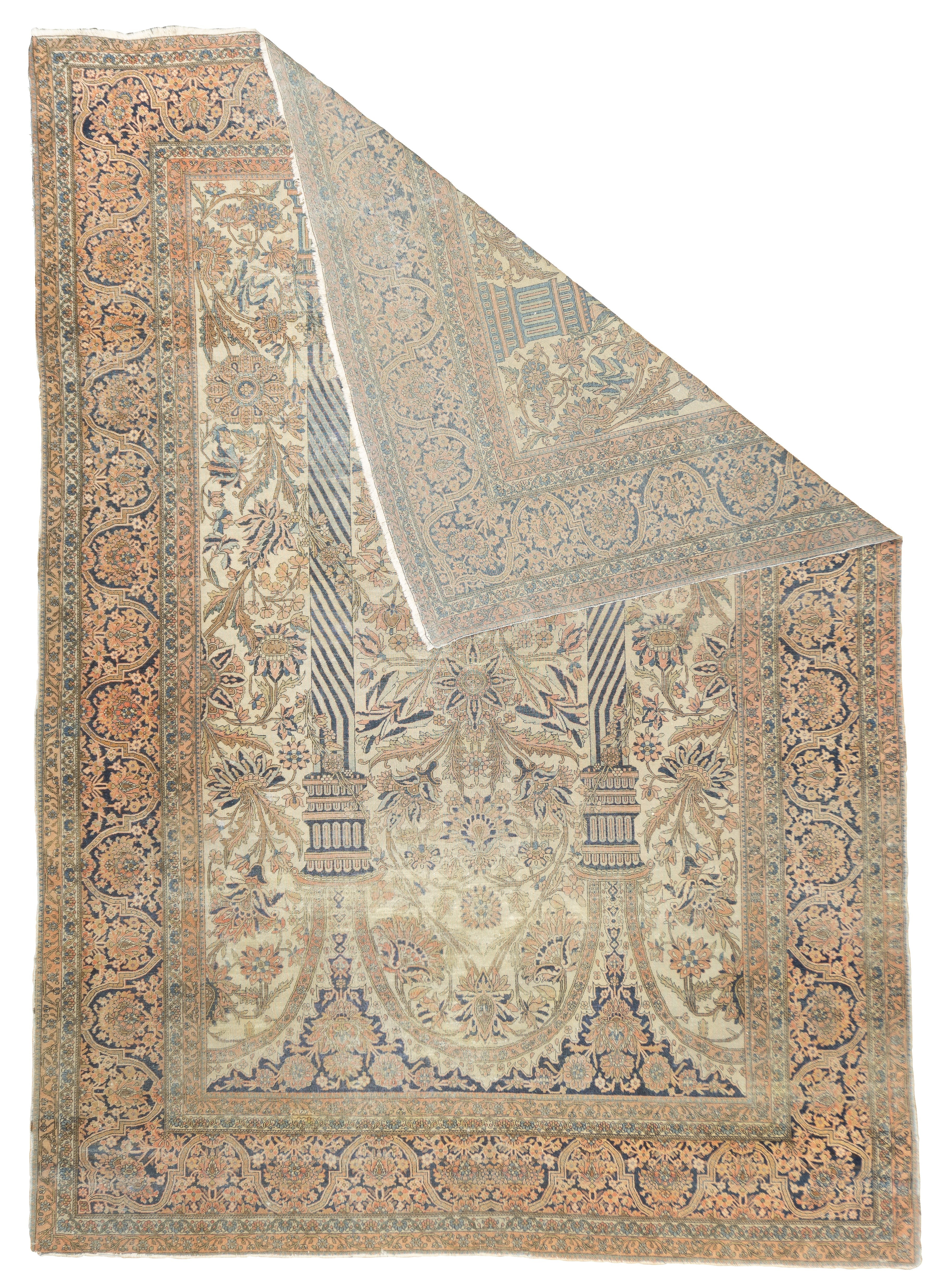 Antique Mohtasham Kashan Rug 6'9'' x 9'7''
