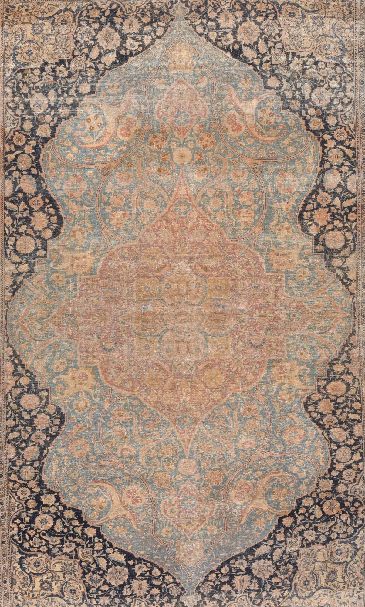 Antique Mohtasham Kashan Rug 7'6'' x 10'9''