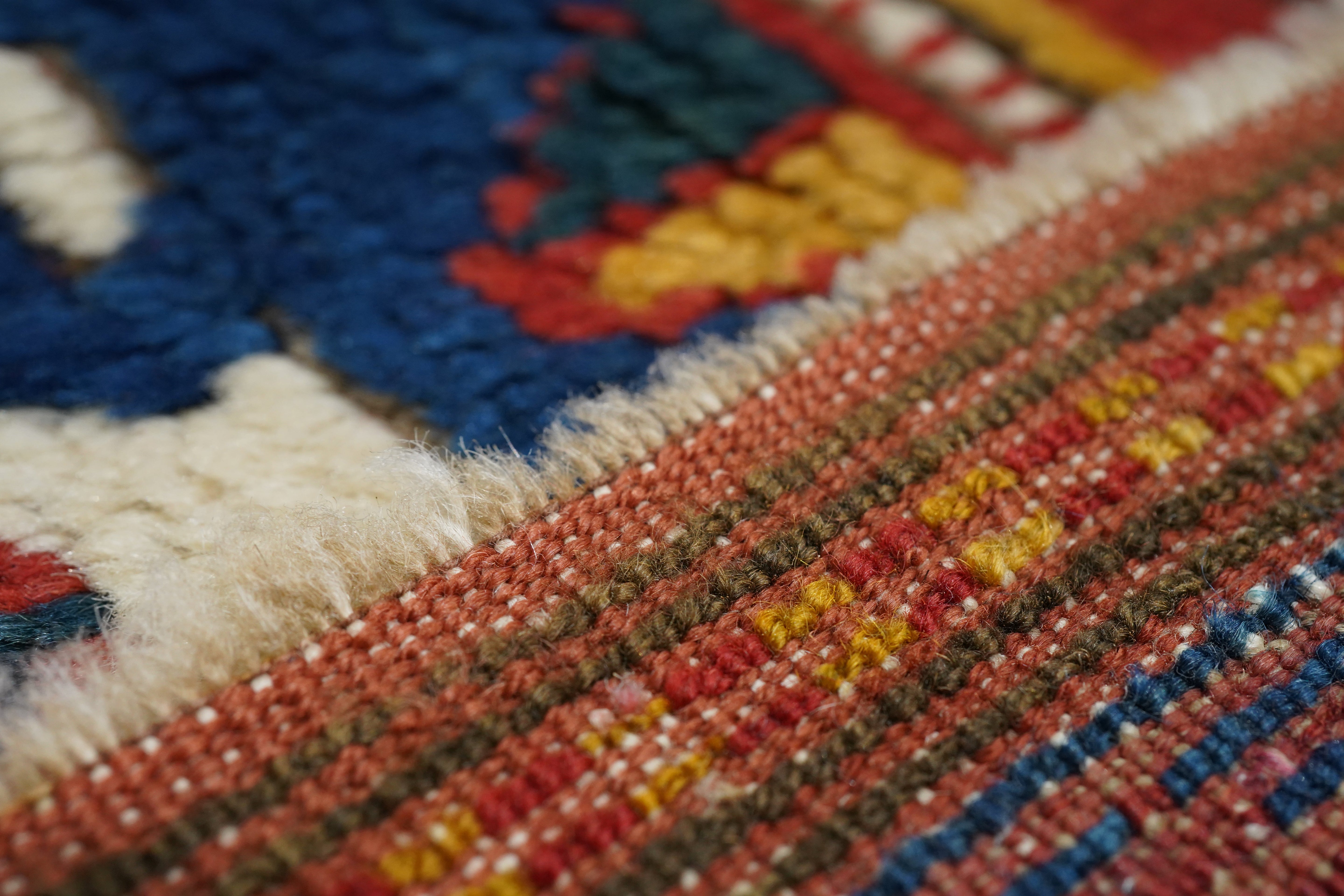 Antique Caucasian Kazak Borcholo Rug 4'9'' x 6'3''