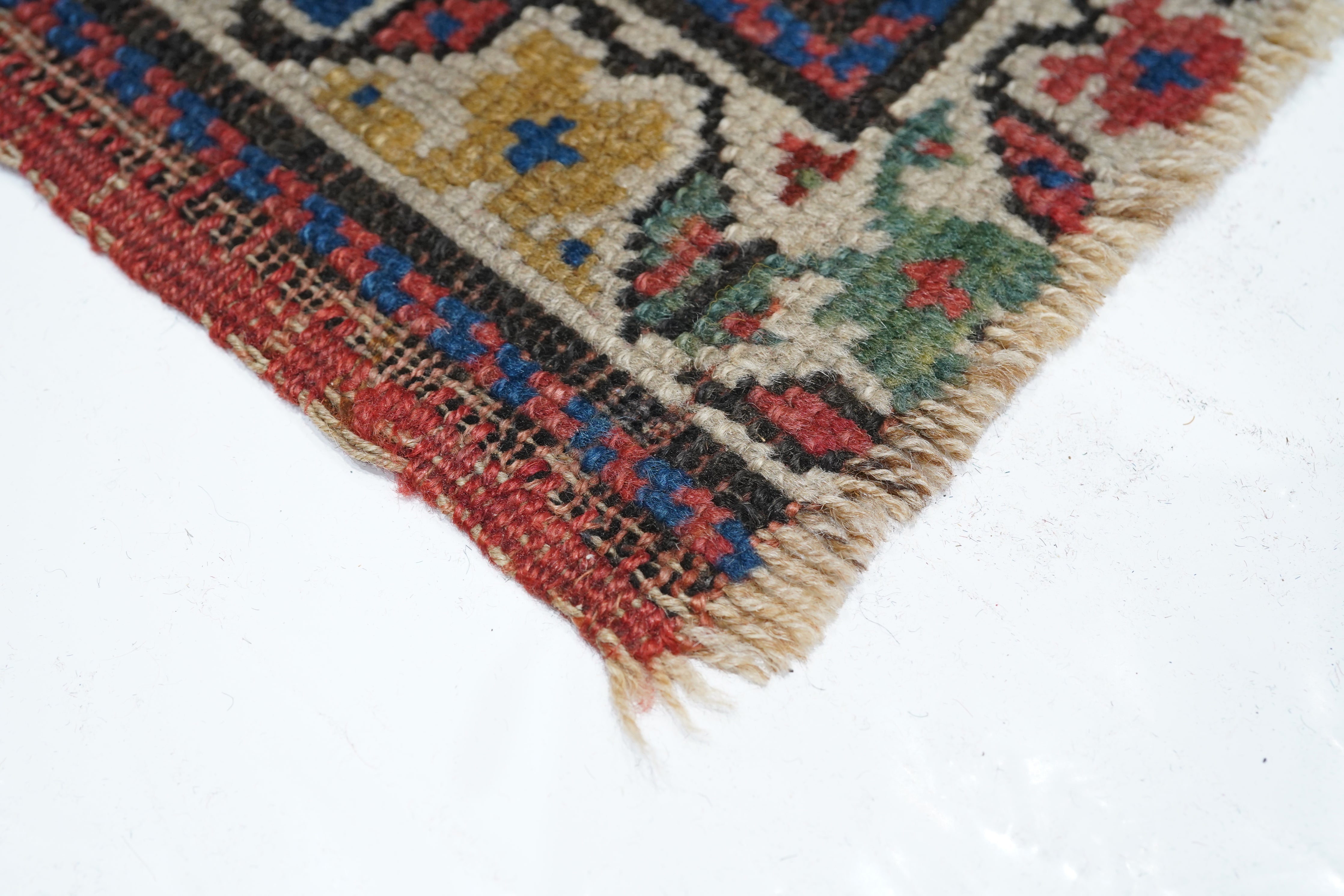 Antique Caucasian Kazak Rug 3'9'' x 7'7''
