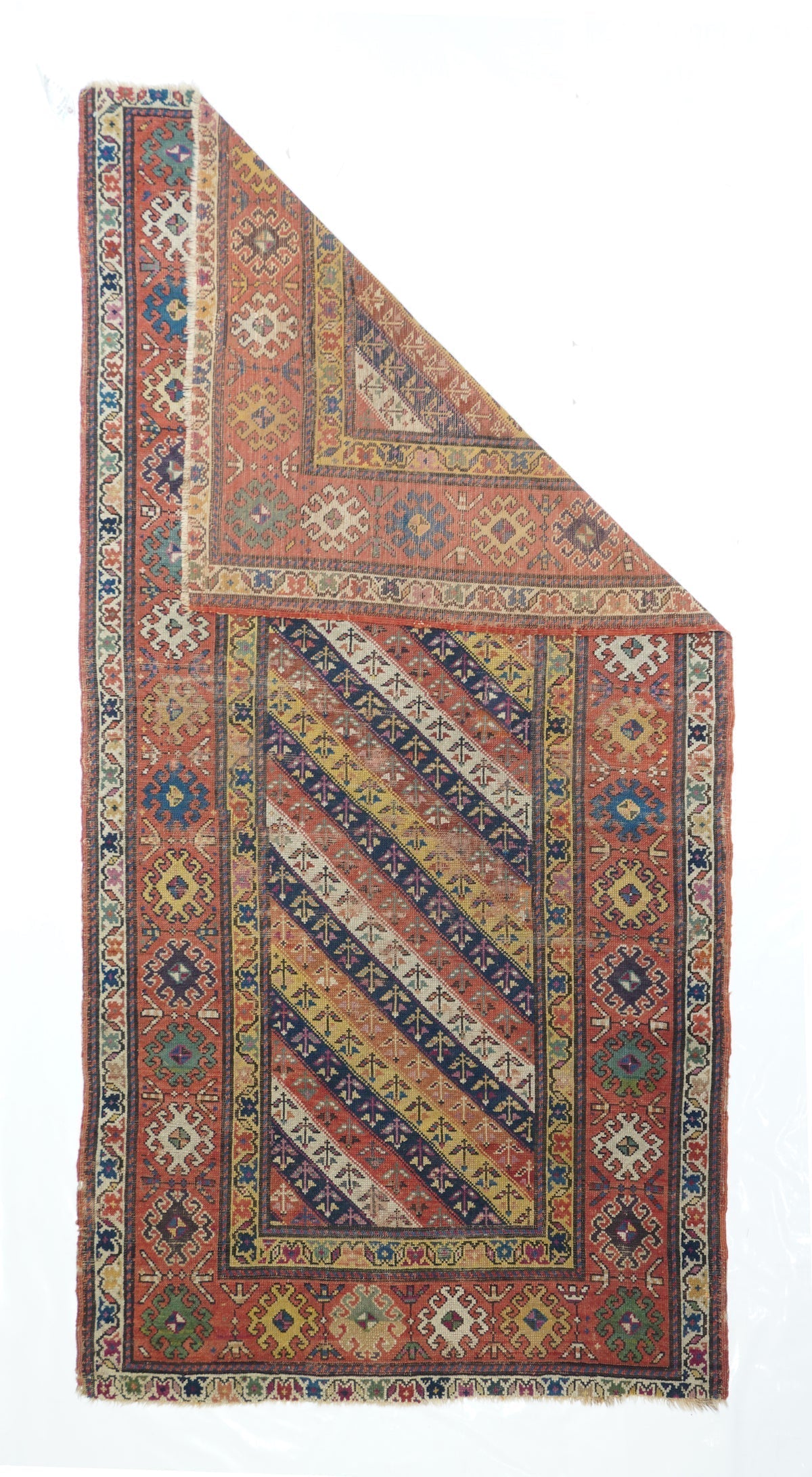 Antique Caucasian Kazak Rug 3'9'' x 7'7''