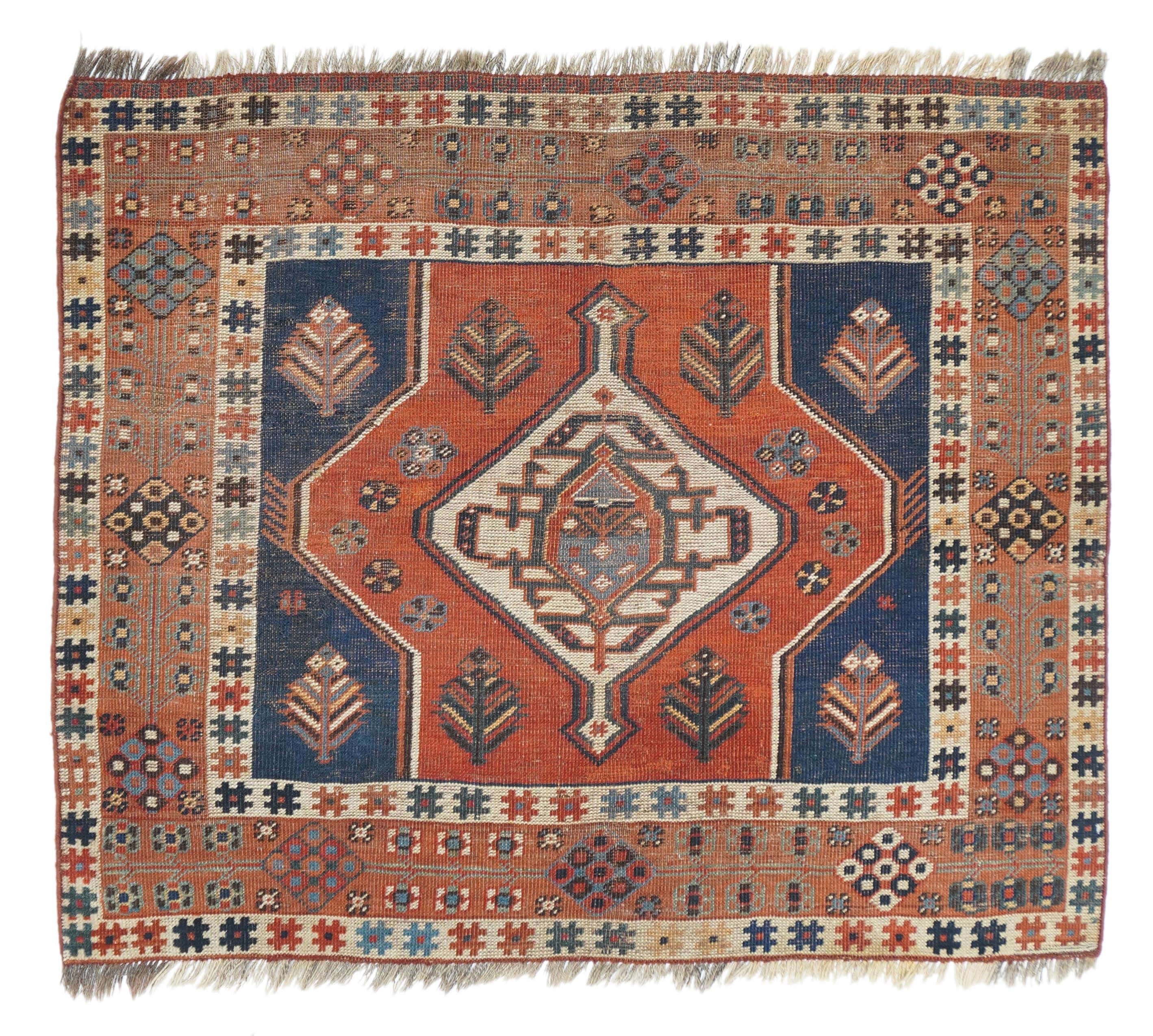 Antique Caucasian Kazak Rug 3'5'' x 4'0''