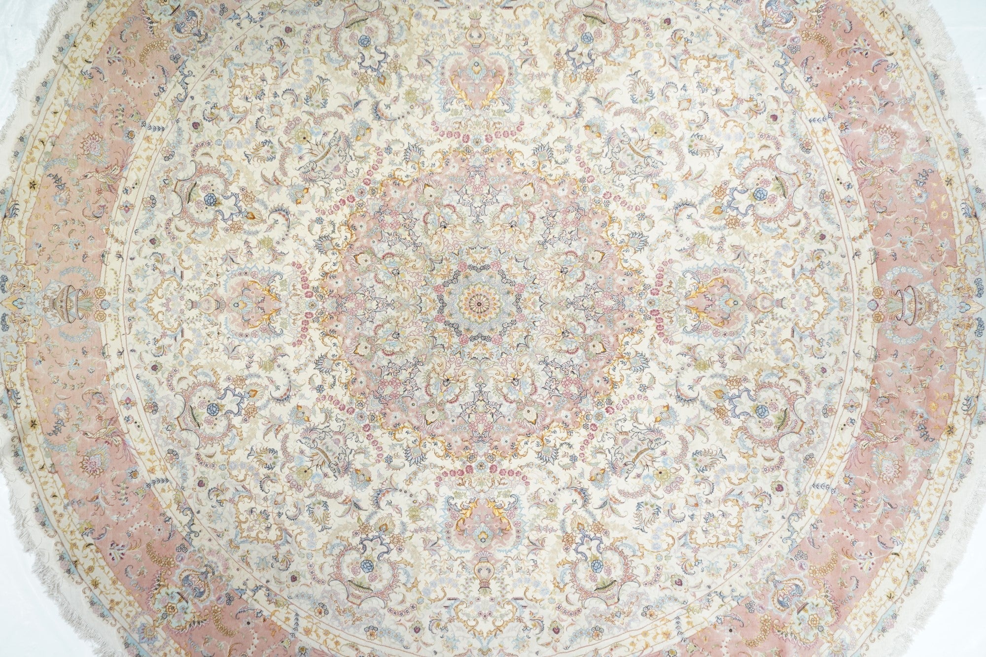 Extremely fine Tabriz 70 Raj. Wool and Silk with a Silk Foundation Rug 13'0" x 13'0"