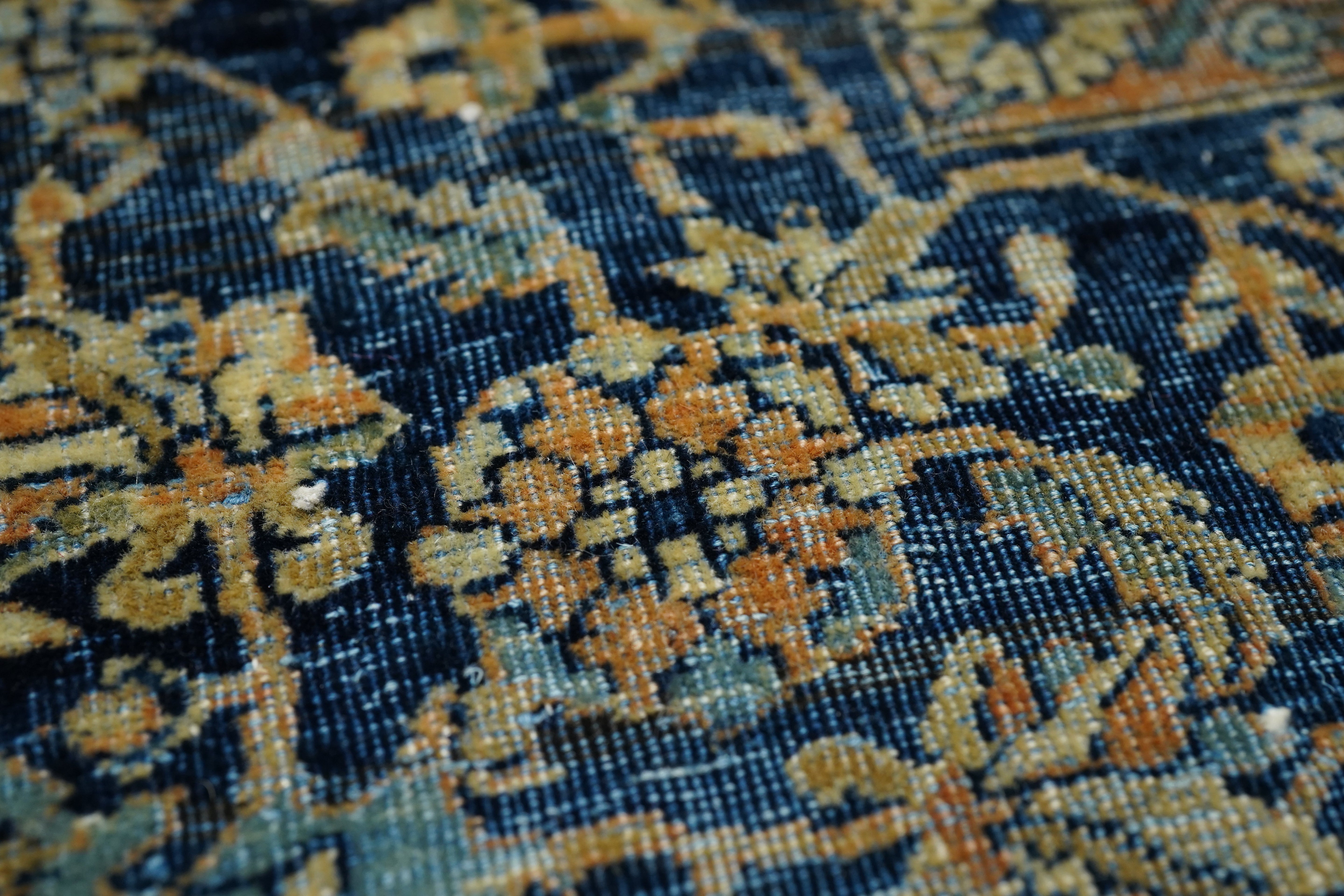 Antique Mohtasham Kashan Rug 4'2" x 6' 2"