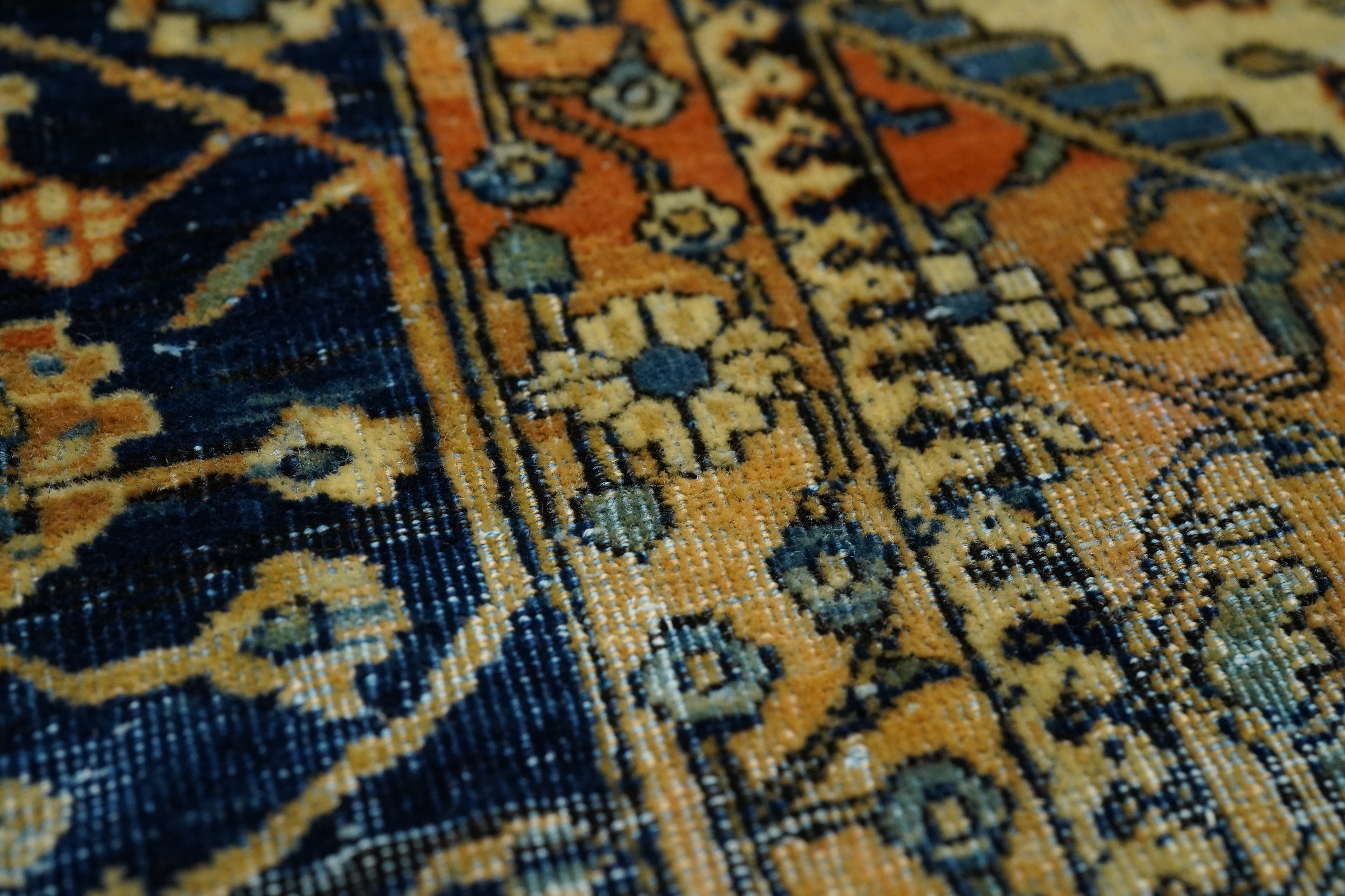 Antique Mohtasham Kashan Rug 4'2" x 6' 2"