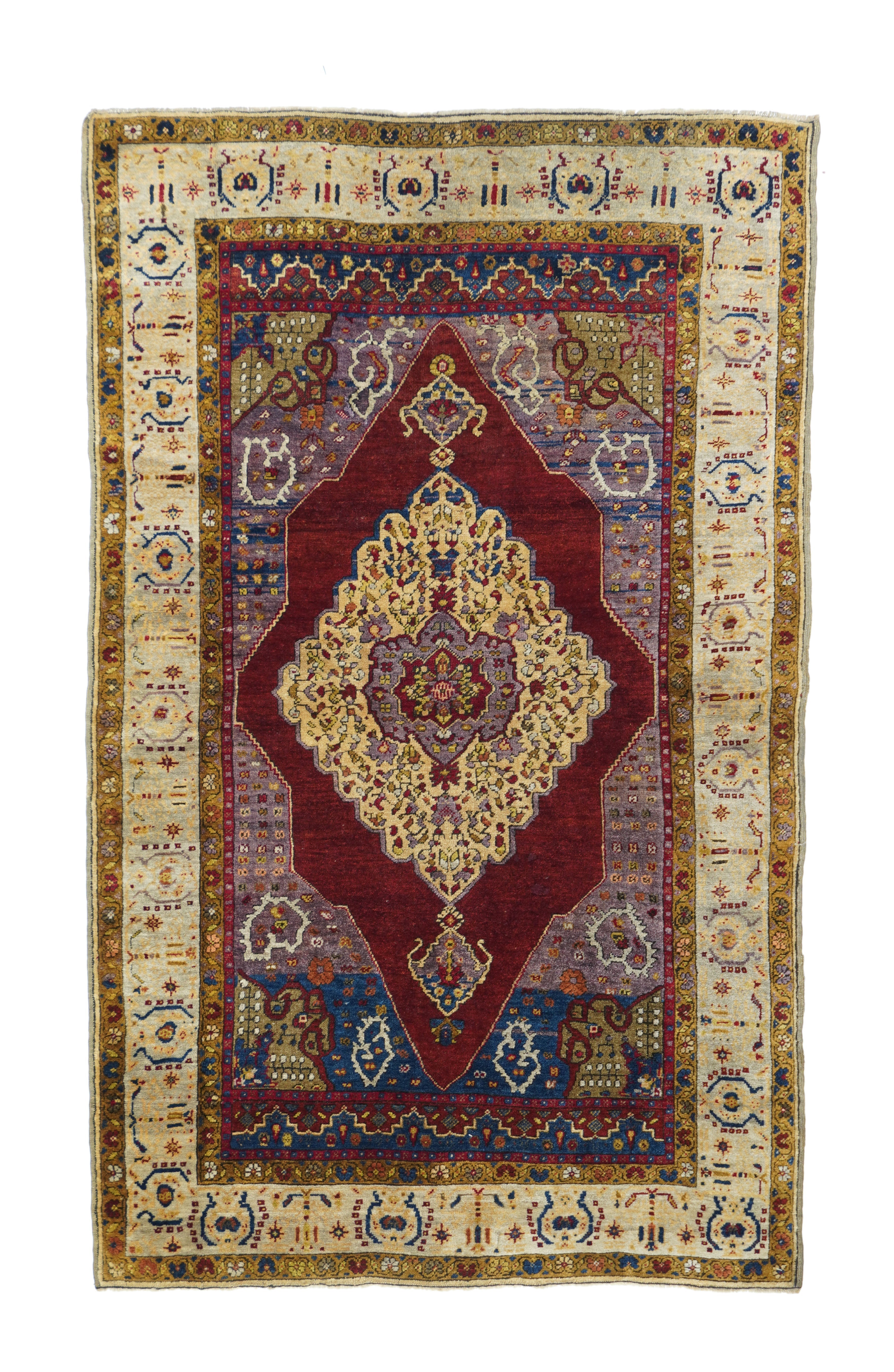 Antique Turkish Anatolian Rug 3'9'' x 6'1''