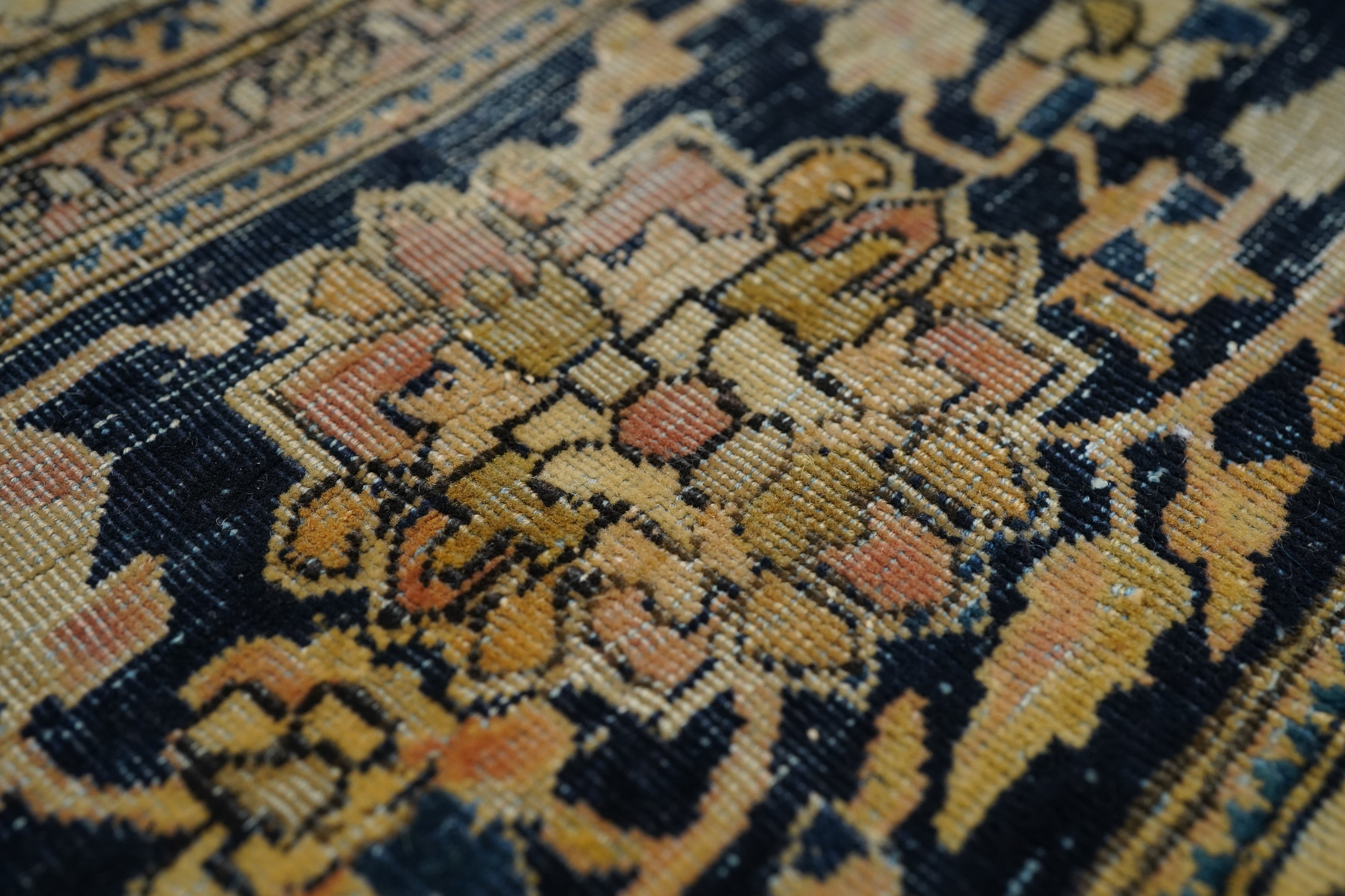 Antique Mohtasham Kashan Rug 4'2'' x 6'9''